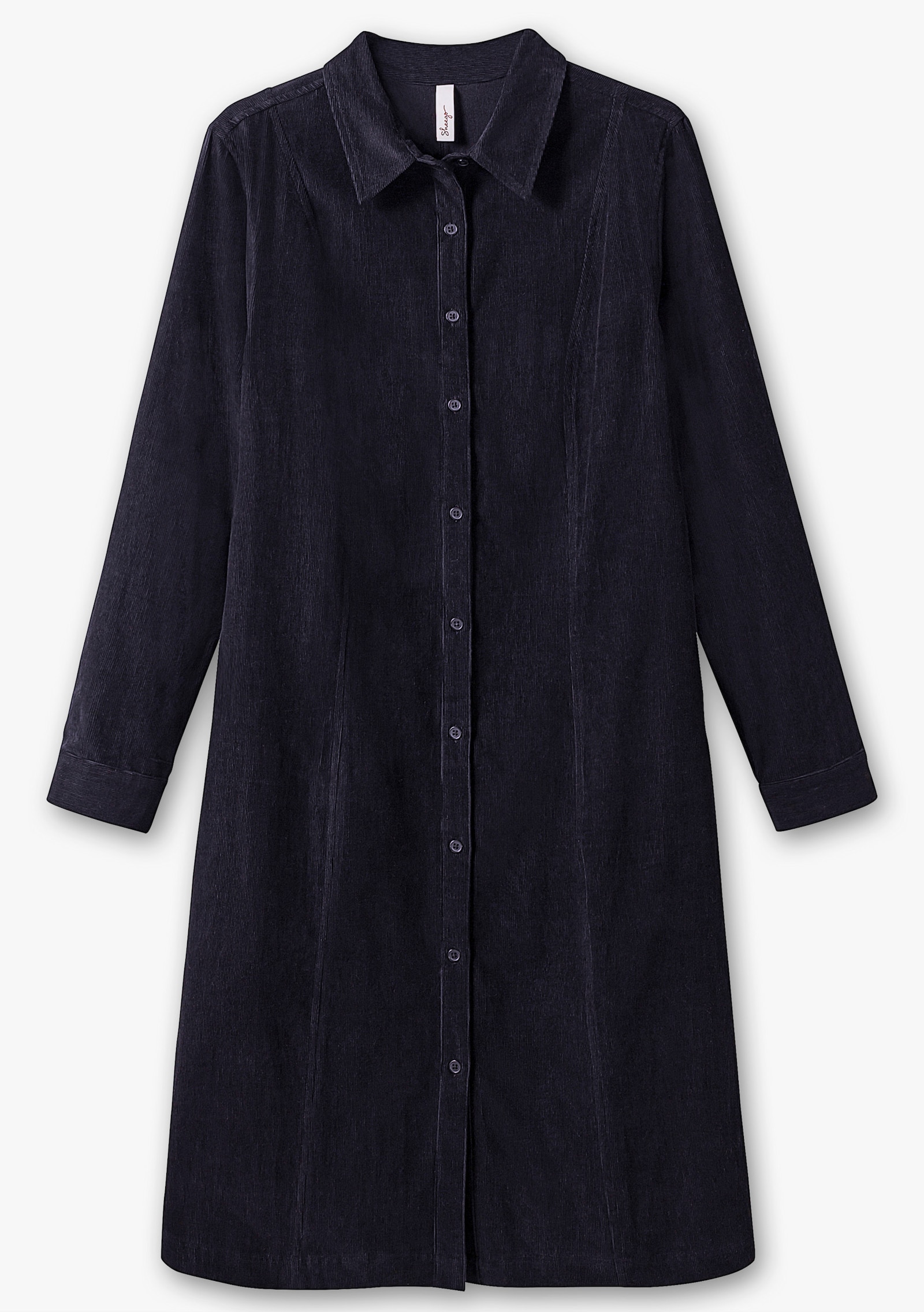 sheego Hemdblusenkleid aus weichem Cord - tiefblau