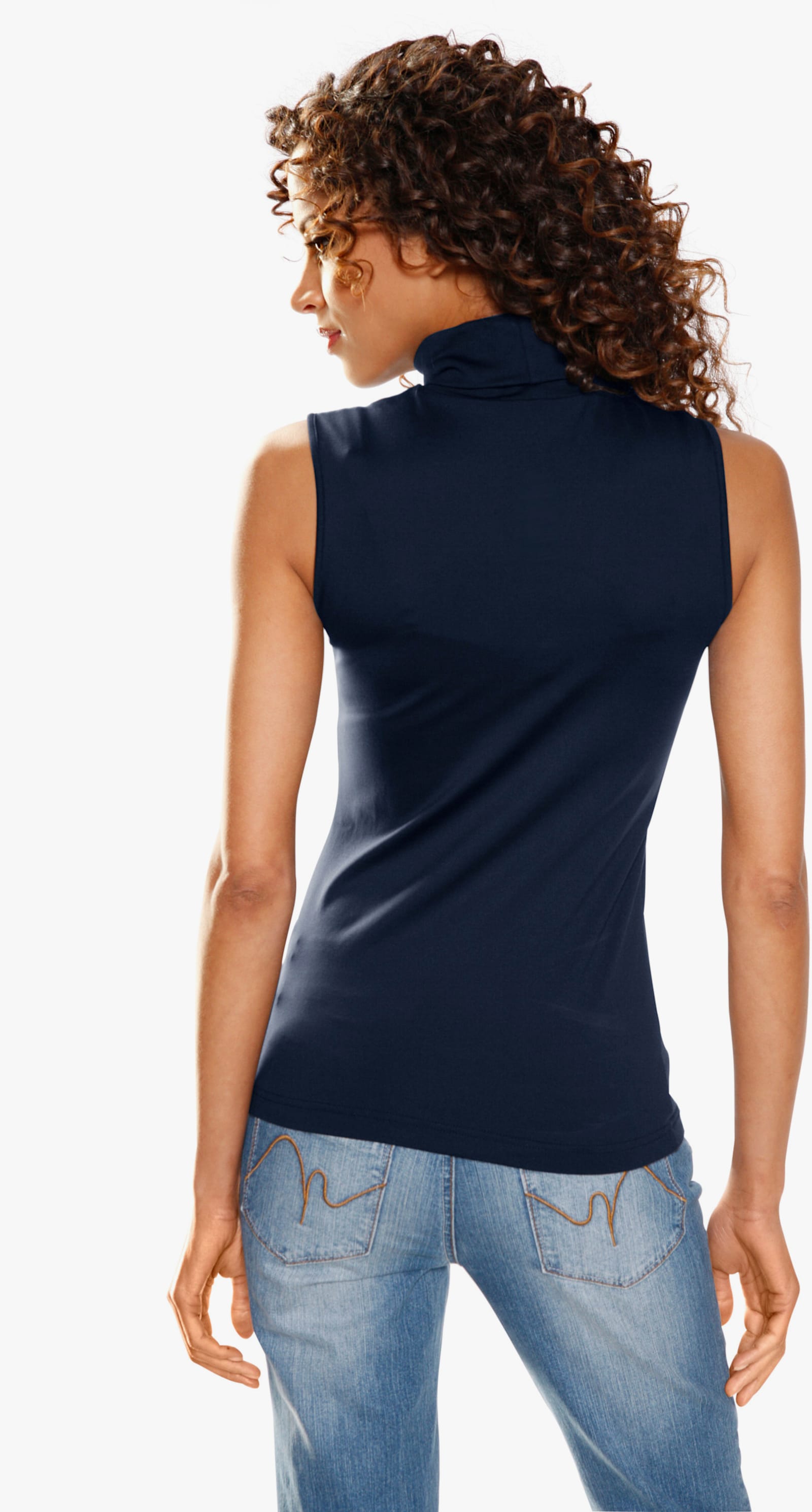 heine Shirttop mit Rollkragen - marine