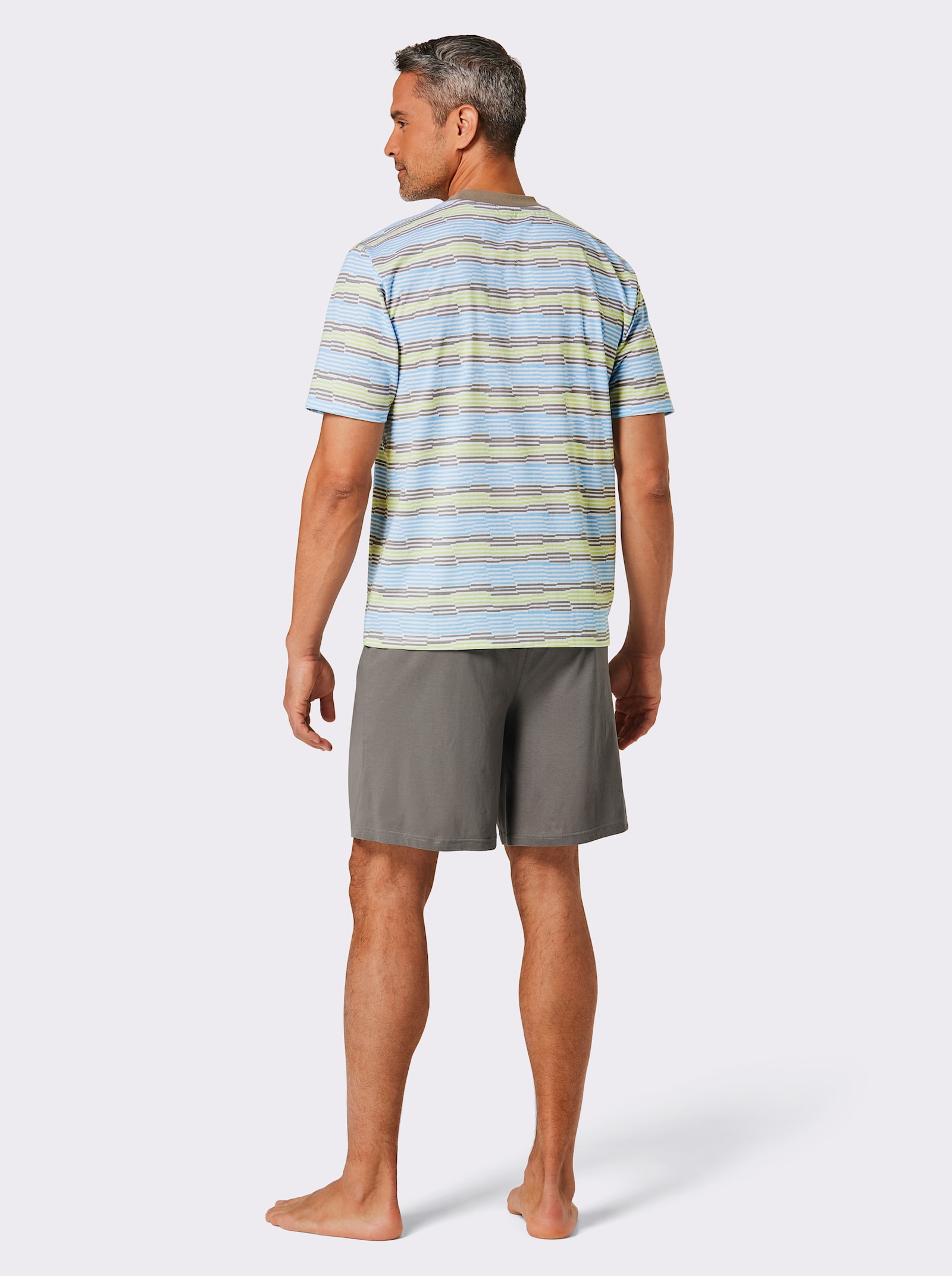 wäschepur men Shorty - weiß-grau-bedruckt