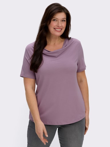 Wasserfallshirt mit kurzen Ärmeln - lavendel