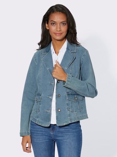 Jeansblazer mit Reverskragen - blue-bleached