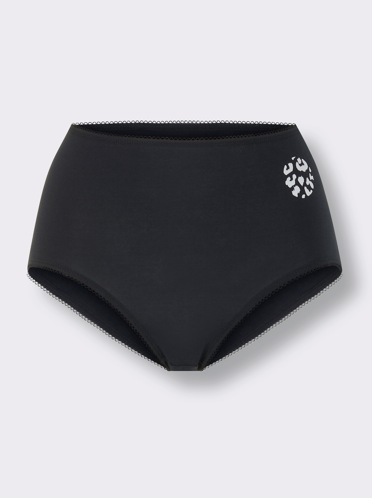 Tailleslip - 2x zwart/wit gedessineerd + 1x zwart + 1x wit