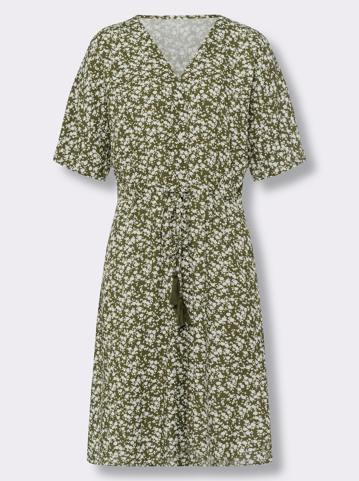 heine Robe imprimée - olive-écru imprimé