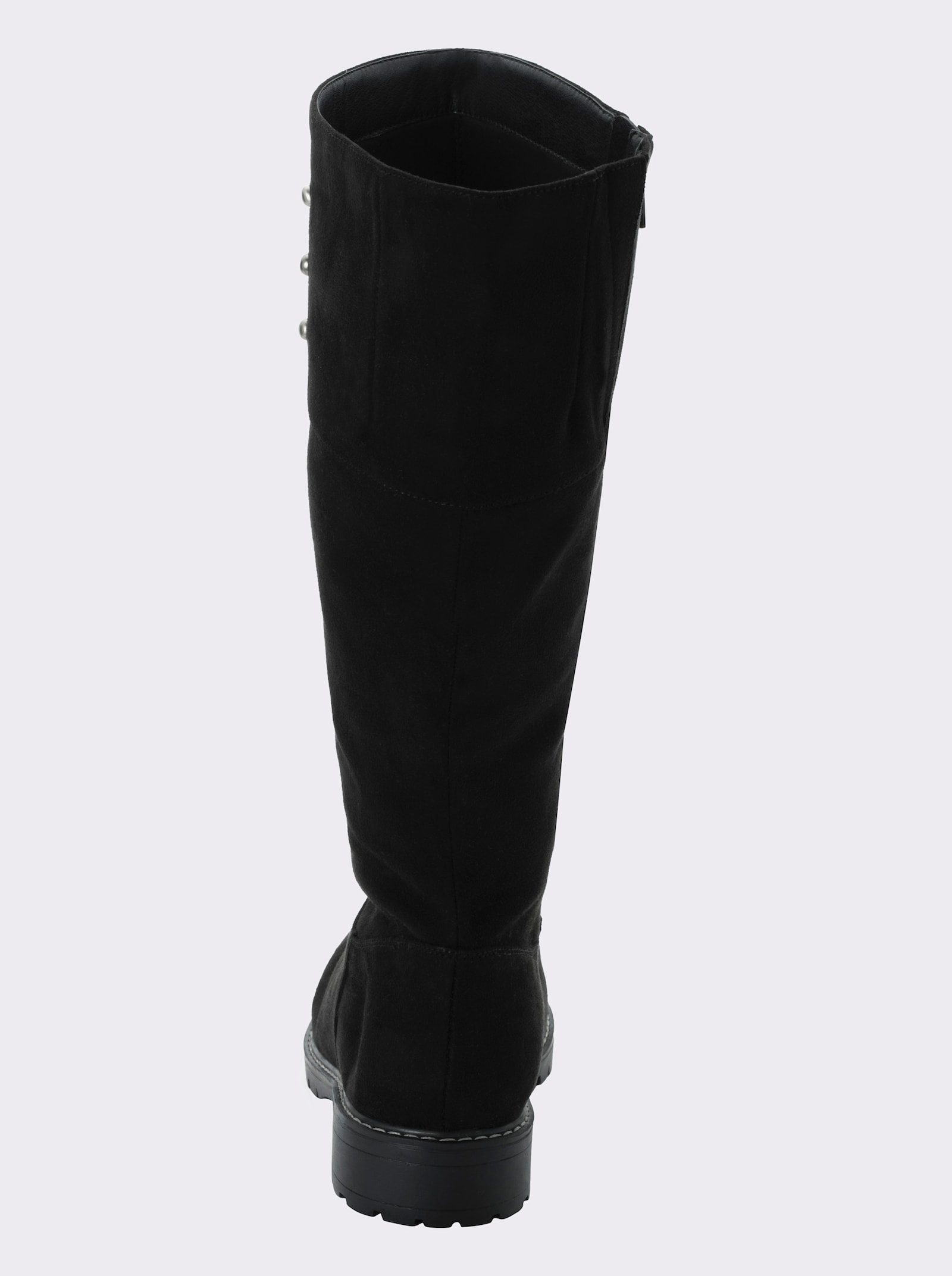 sheego Weitschaftstiefel mit Ziernieten und Blockabsatz - schwarz