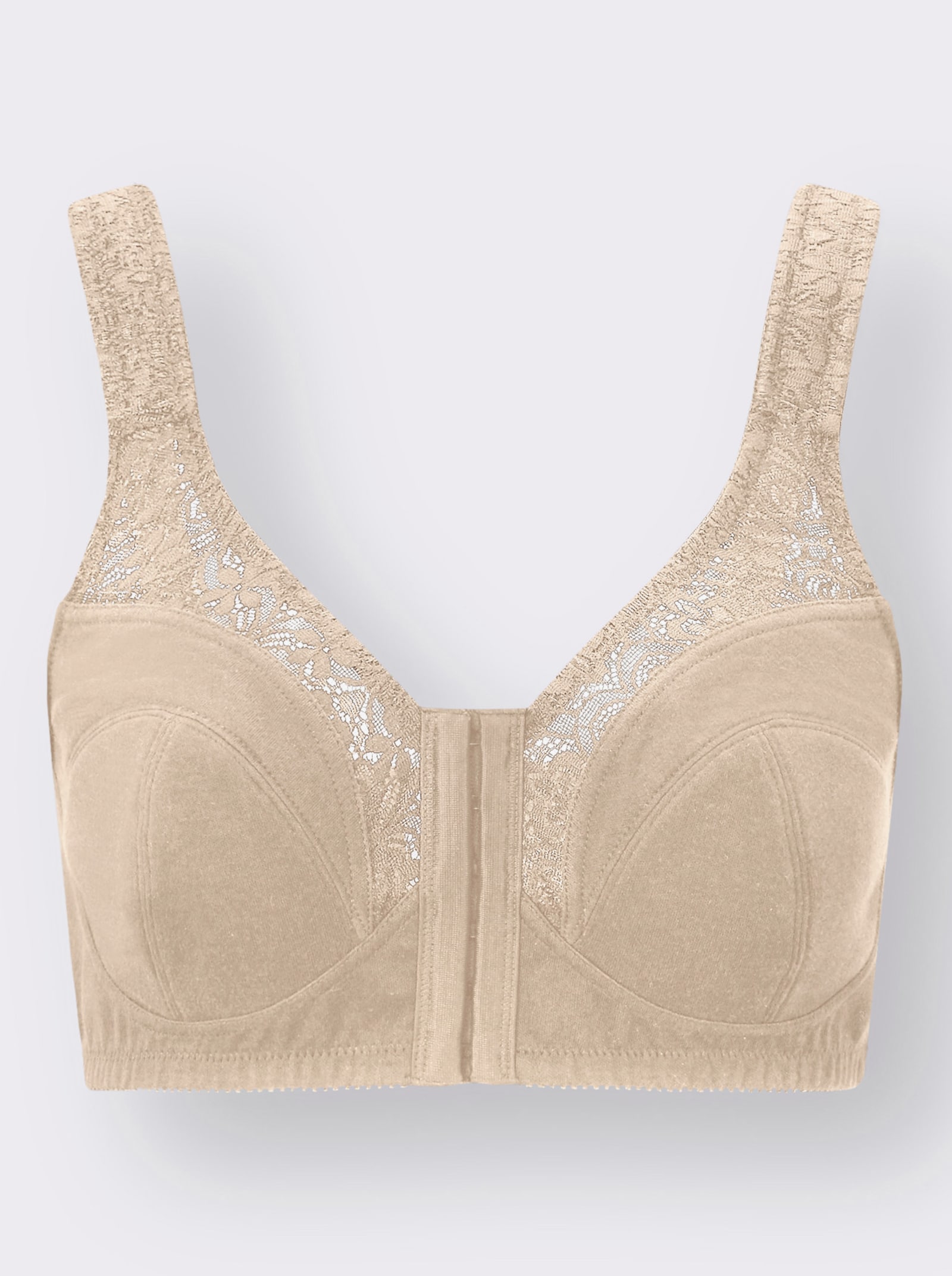 Speidel Vorderverschluss-BH ohne Bügel mit Spitze - puder