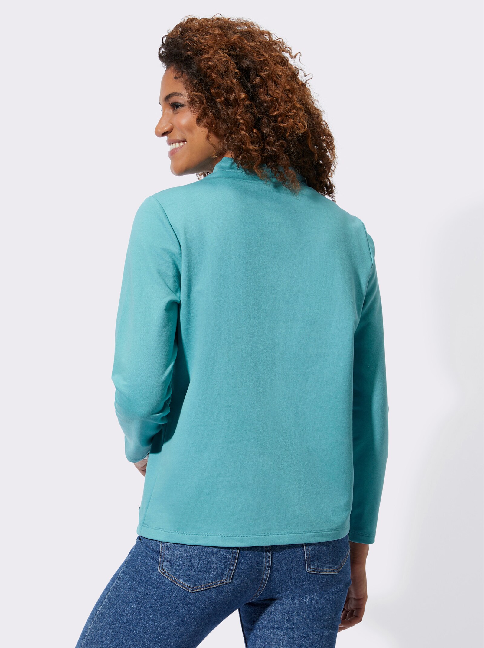  Sweatshirt mit Schriftzug im Vorderteil - ozean