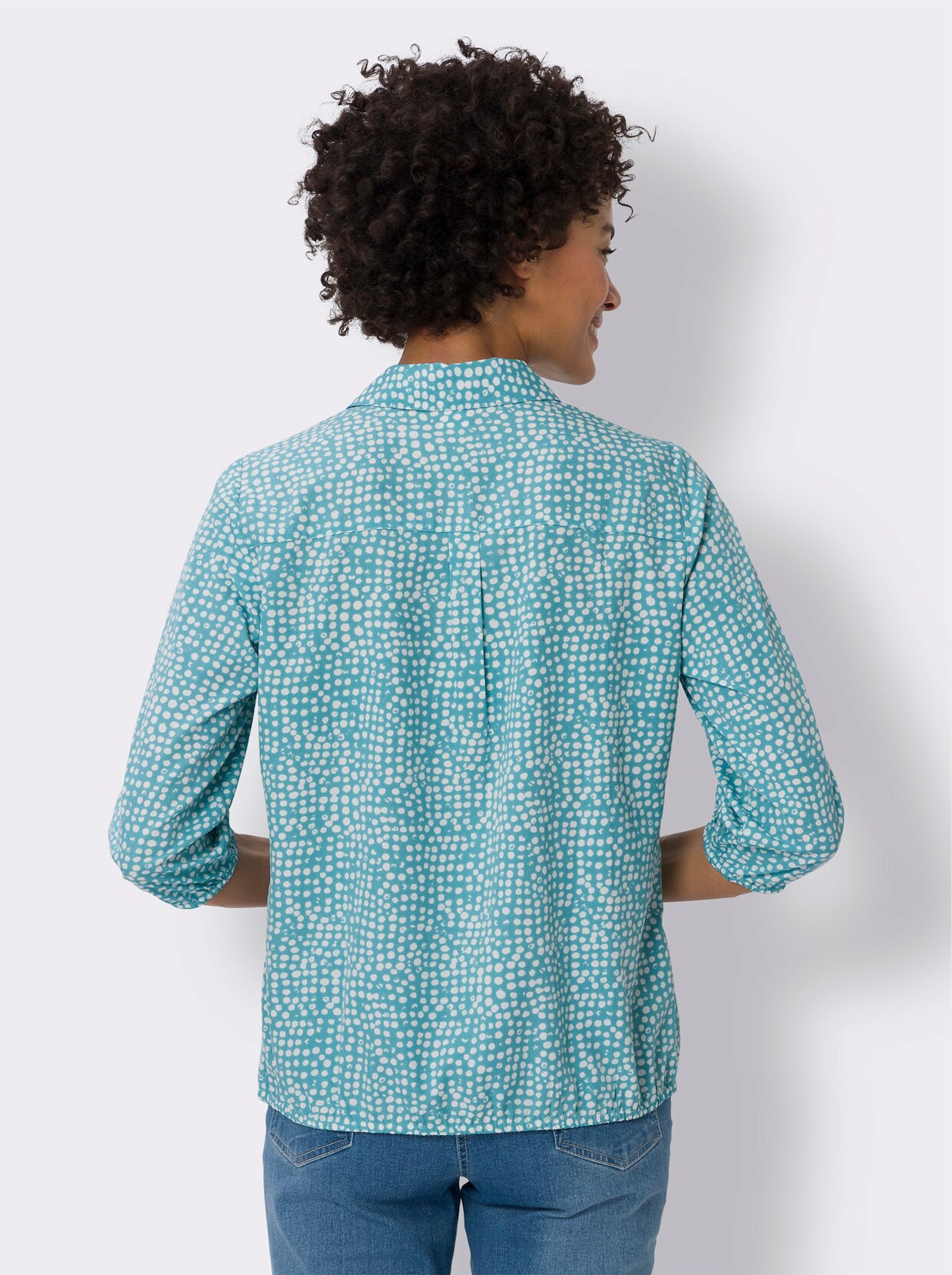 Blouse met print - oceaan/wit bedrukt