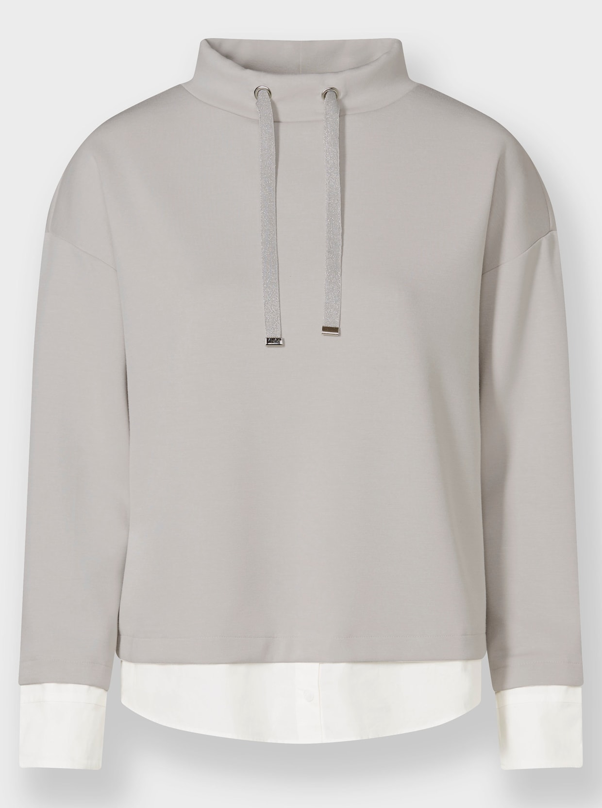 heine T-shirt à col montant aspect 2 en 1 - gris clair