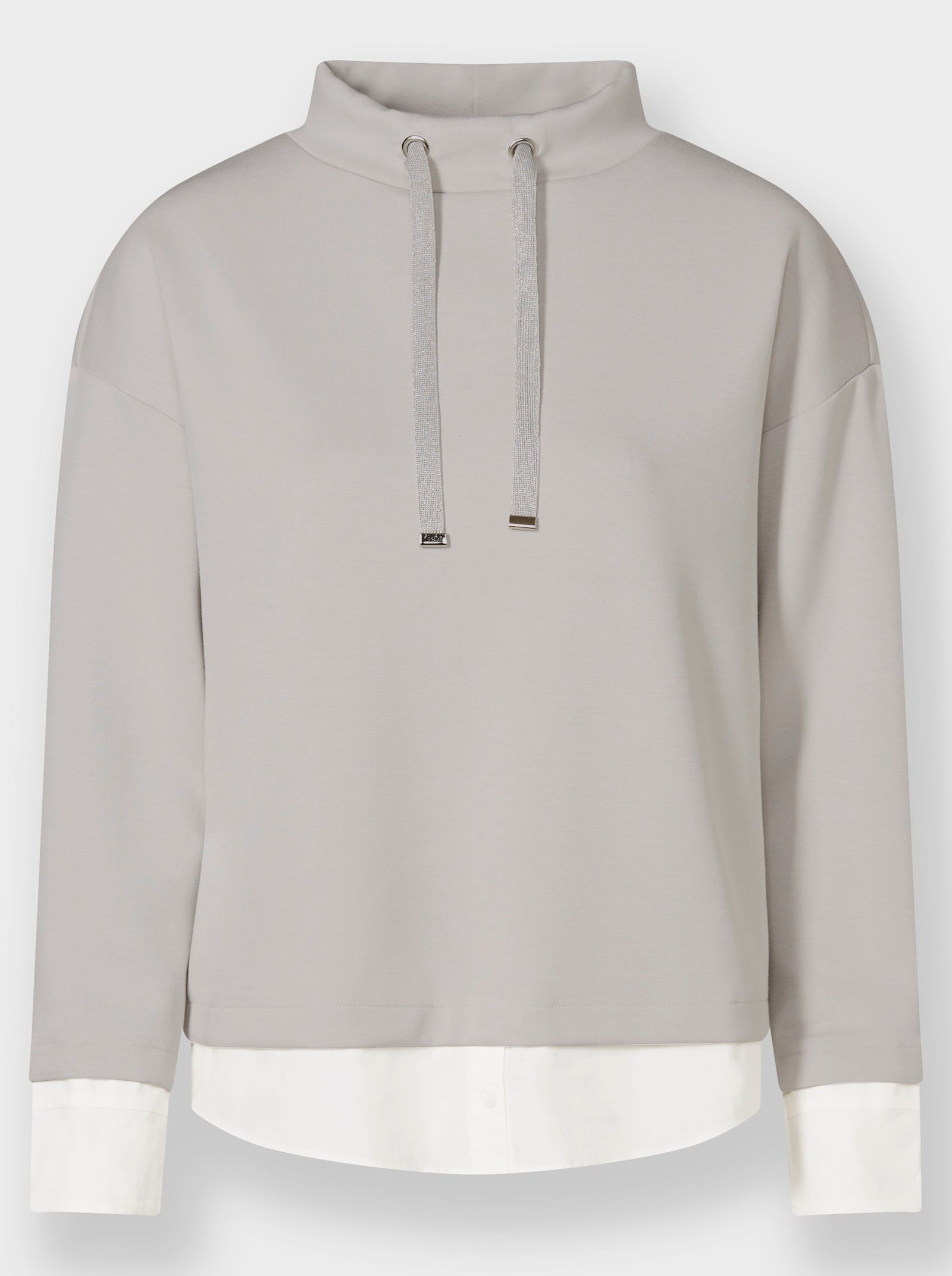 heine Stehkragenshirt in 2-in-1 Optik - hellgrau