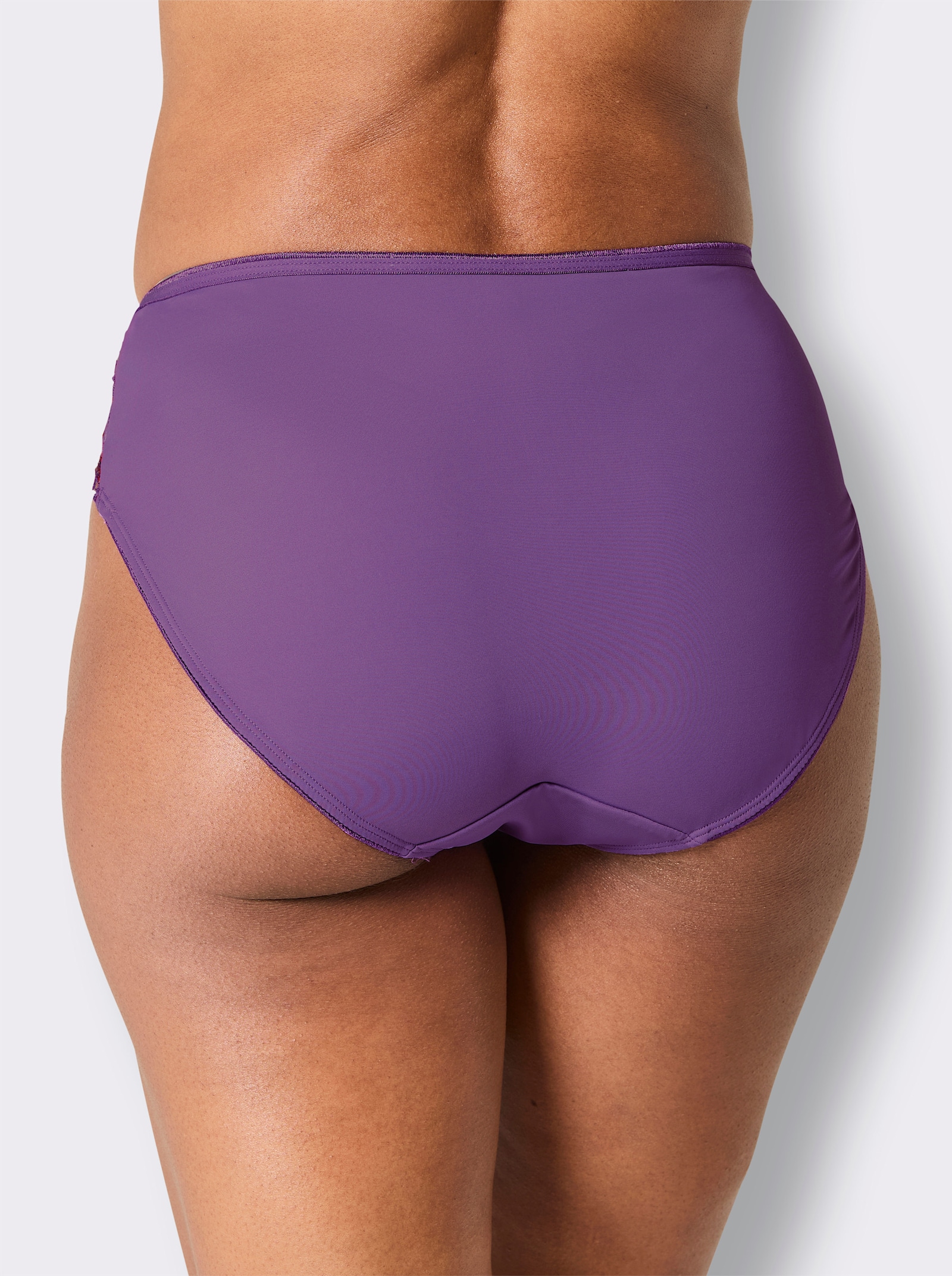 wäschepur Jazzpants mit transparentem Tülleinsatz - lila-rot
