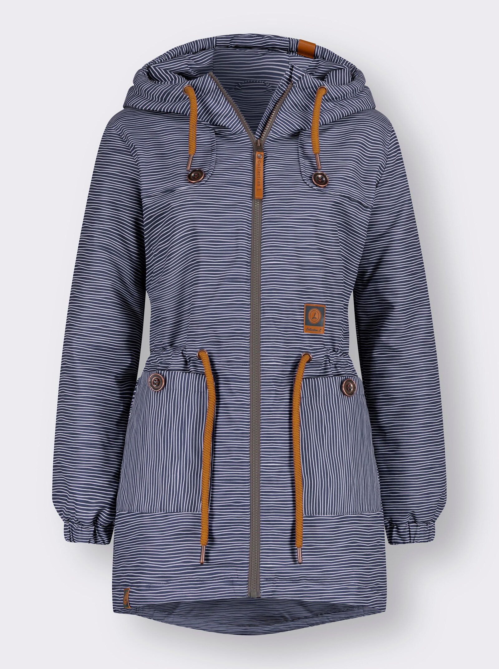 Jacke wind- und wasserabweisend - marine-weiß-geringelt