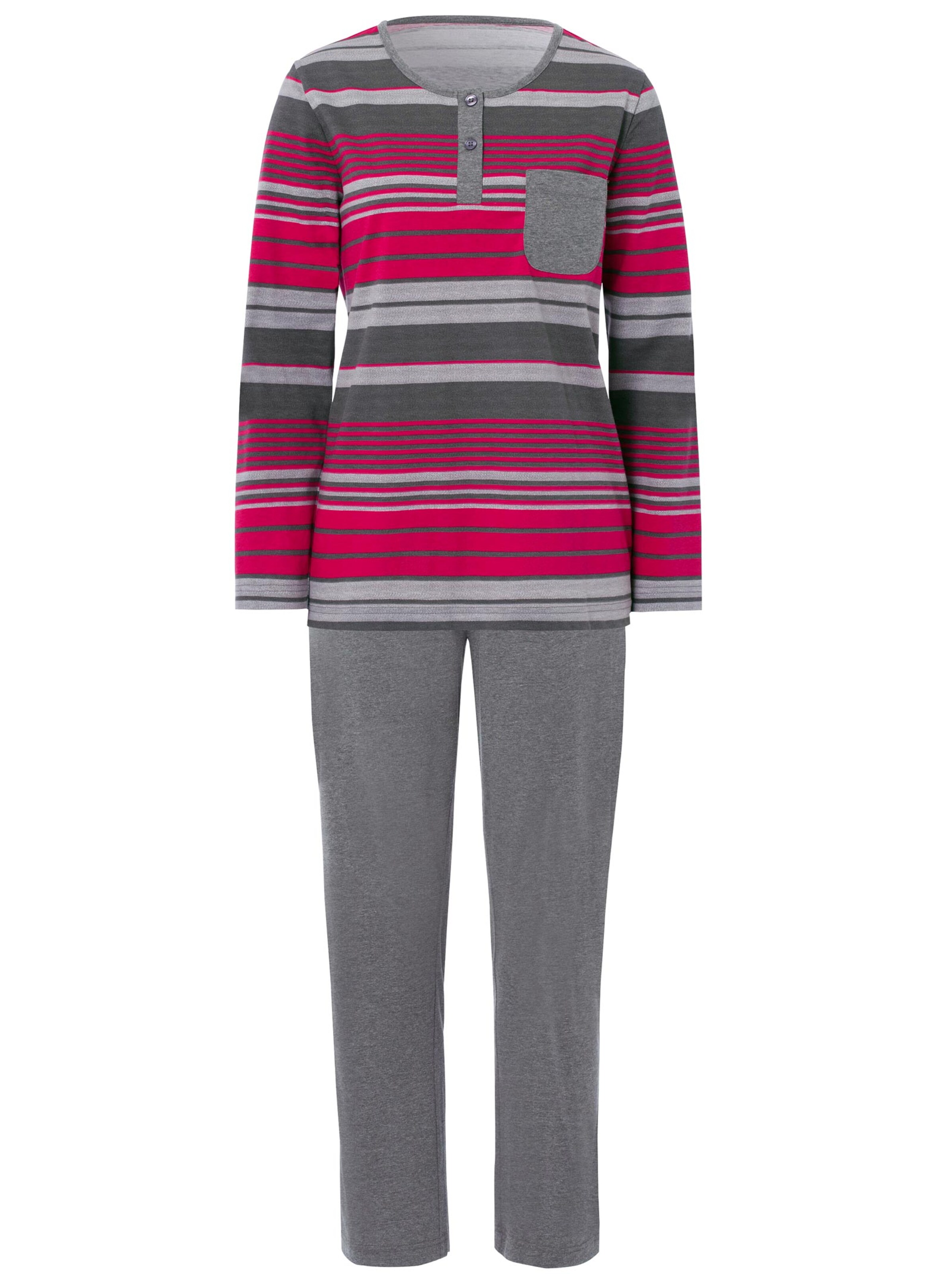 Schlafanzug - anthrazit-rot