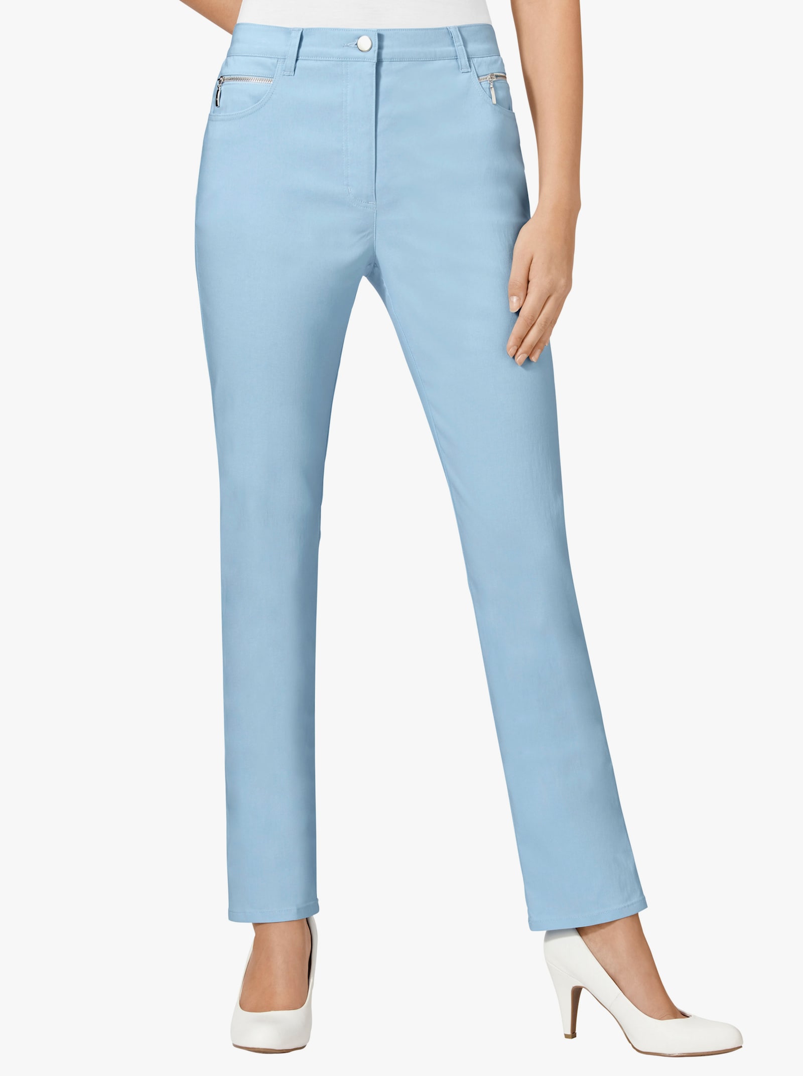 Stehmann Comfort line Stretchbyxa med dekorfickor fram - blå