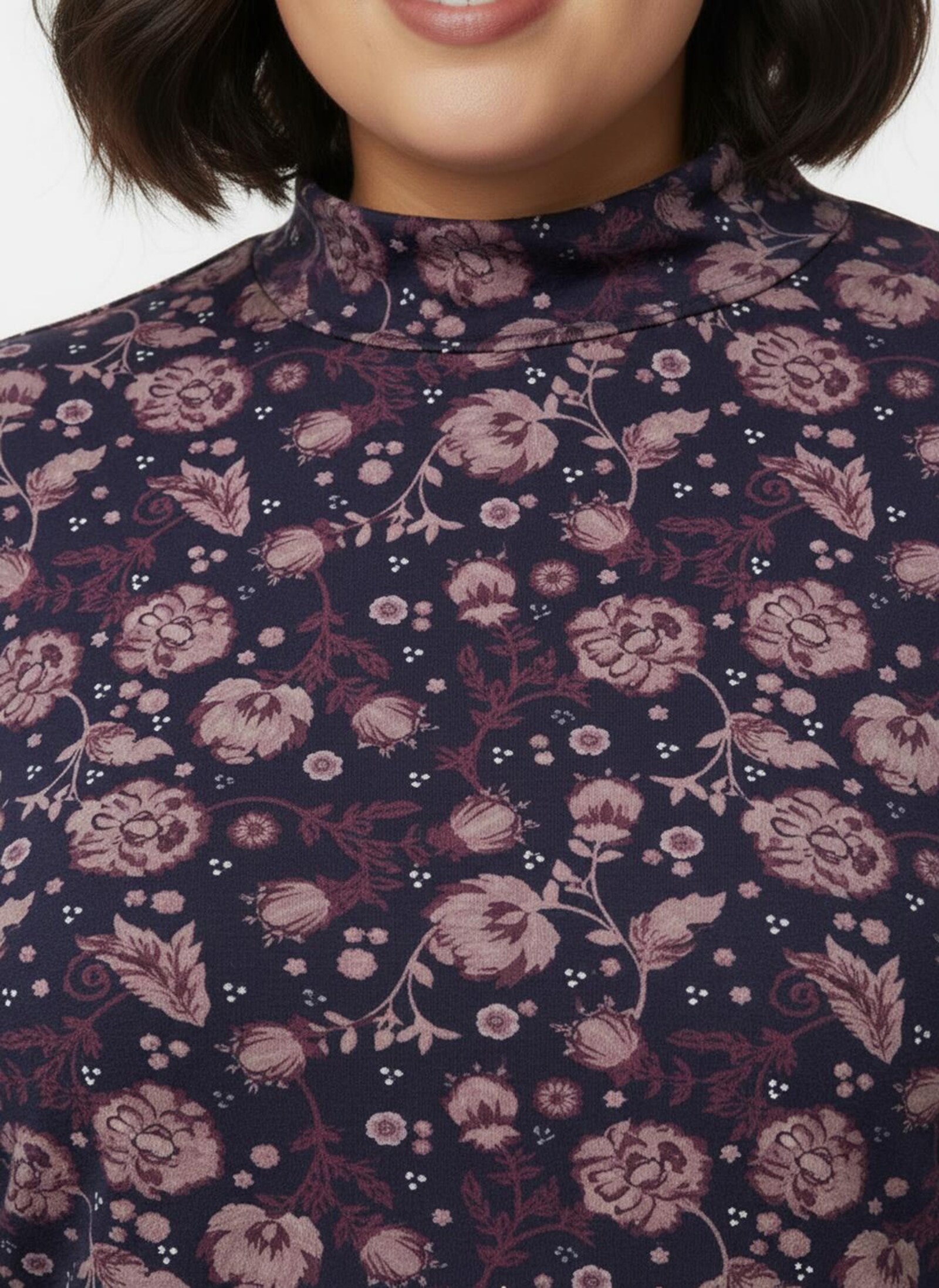 Print-Shirt mit Stehkragen - marine-erika-bedruckt