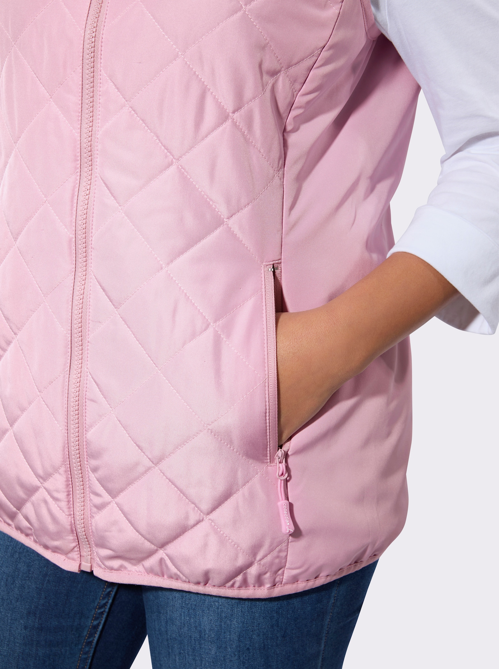 Steppweste in Microfaser-Qualität - rosé