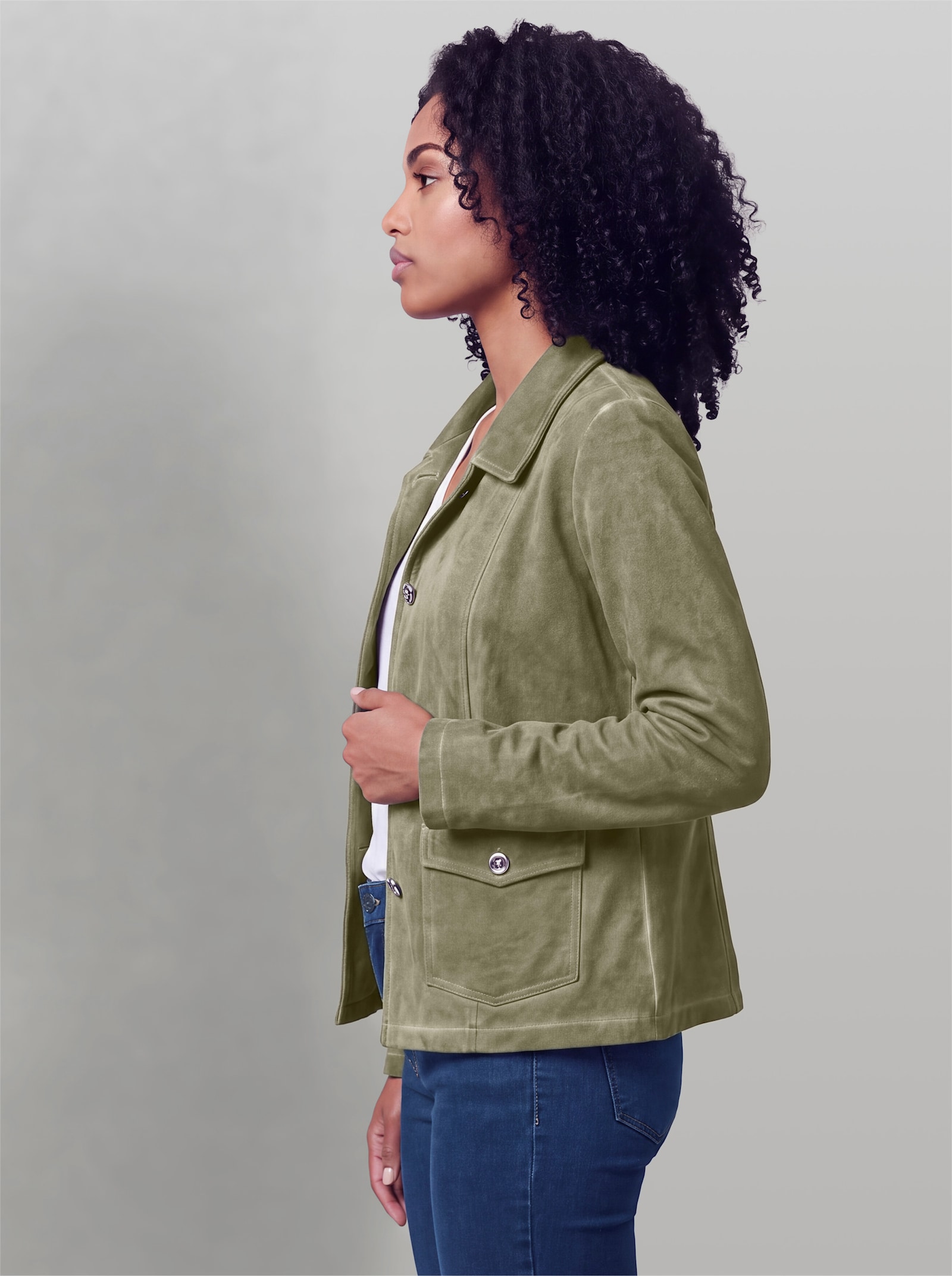 heine Sweatblazer mit Oil-dyed-Waschung - khaki