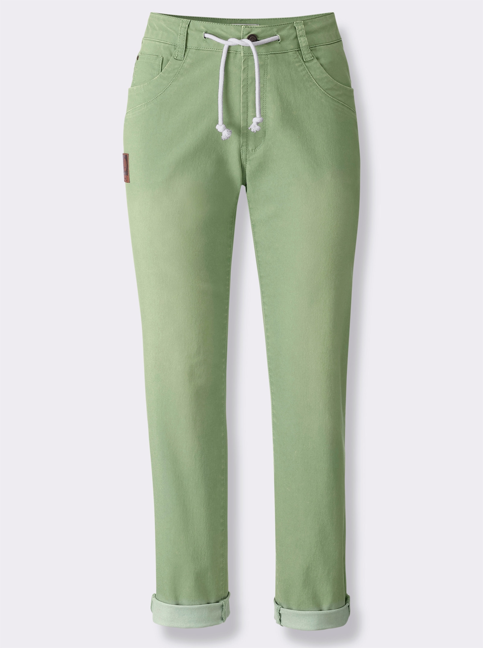 5-Pocket-Jeans in knöchellanger Schnittform - eucalyptus