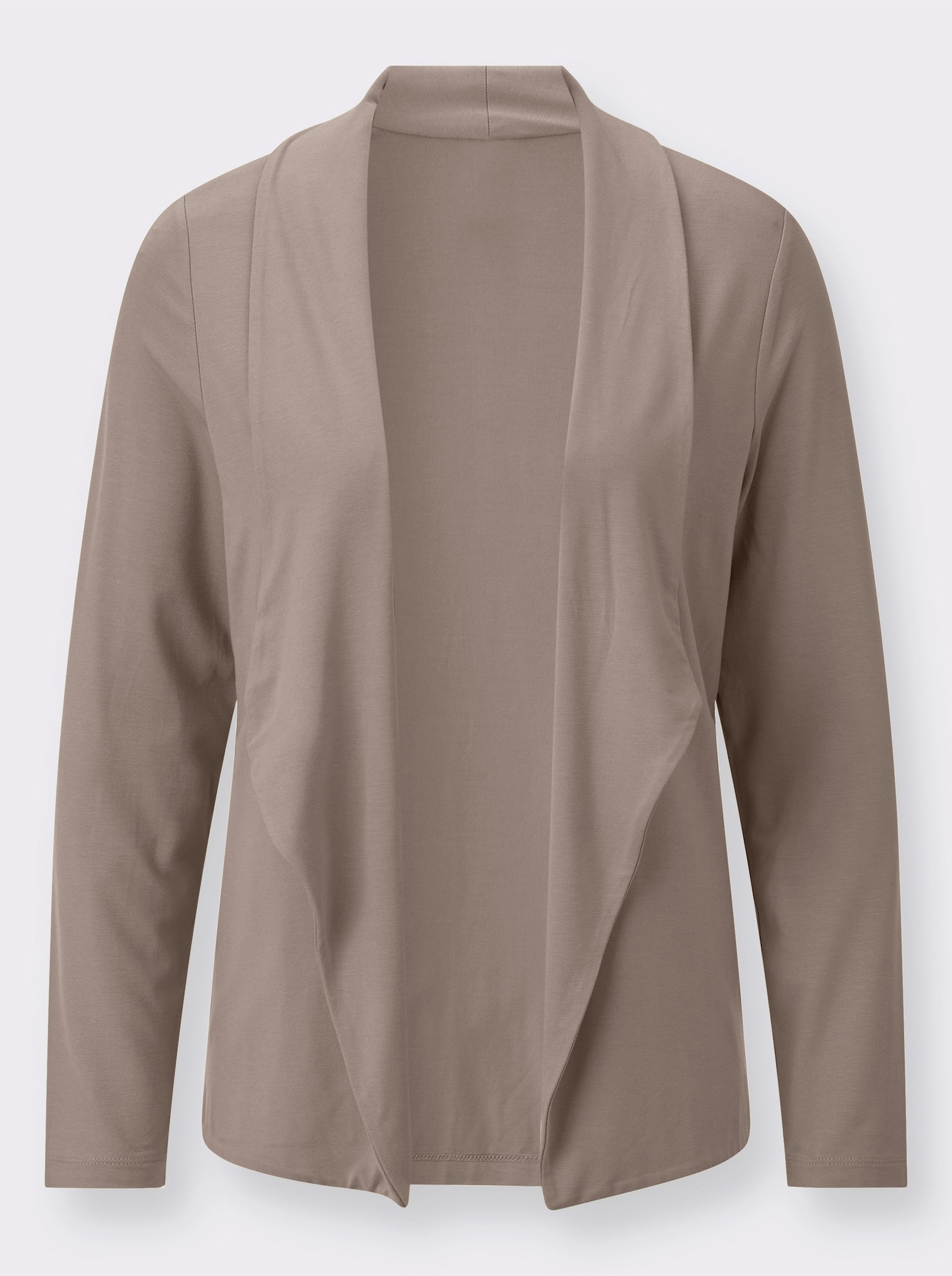 Shirtjacke mit Schalkragen - taupe