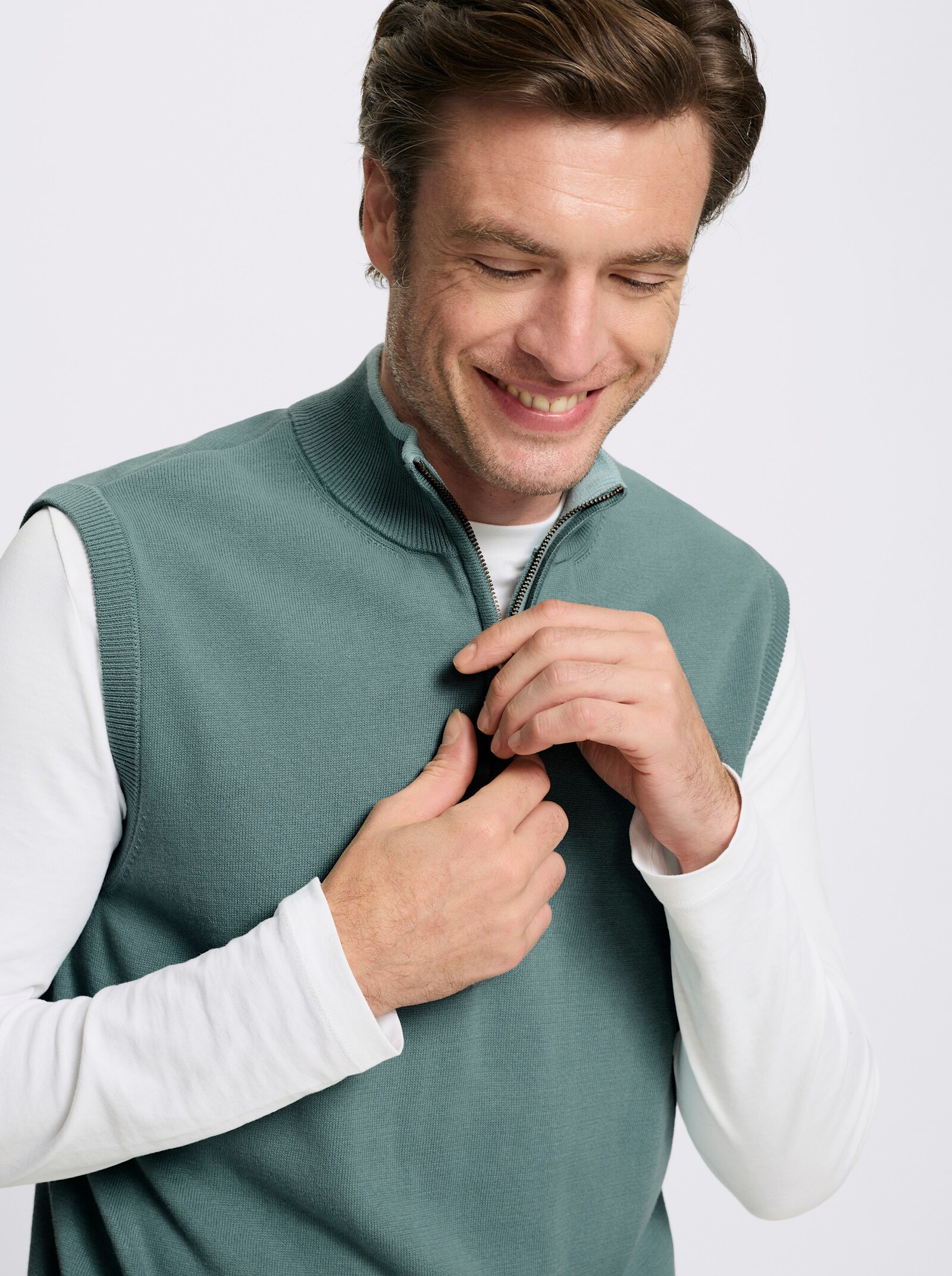 Catamaran Pullunder mit Stehkragen und Reißverschluss - jade