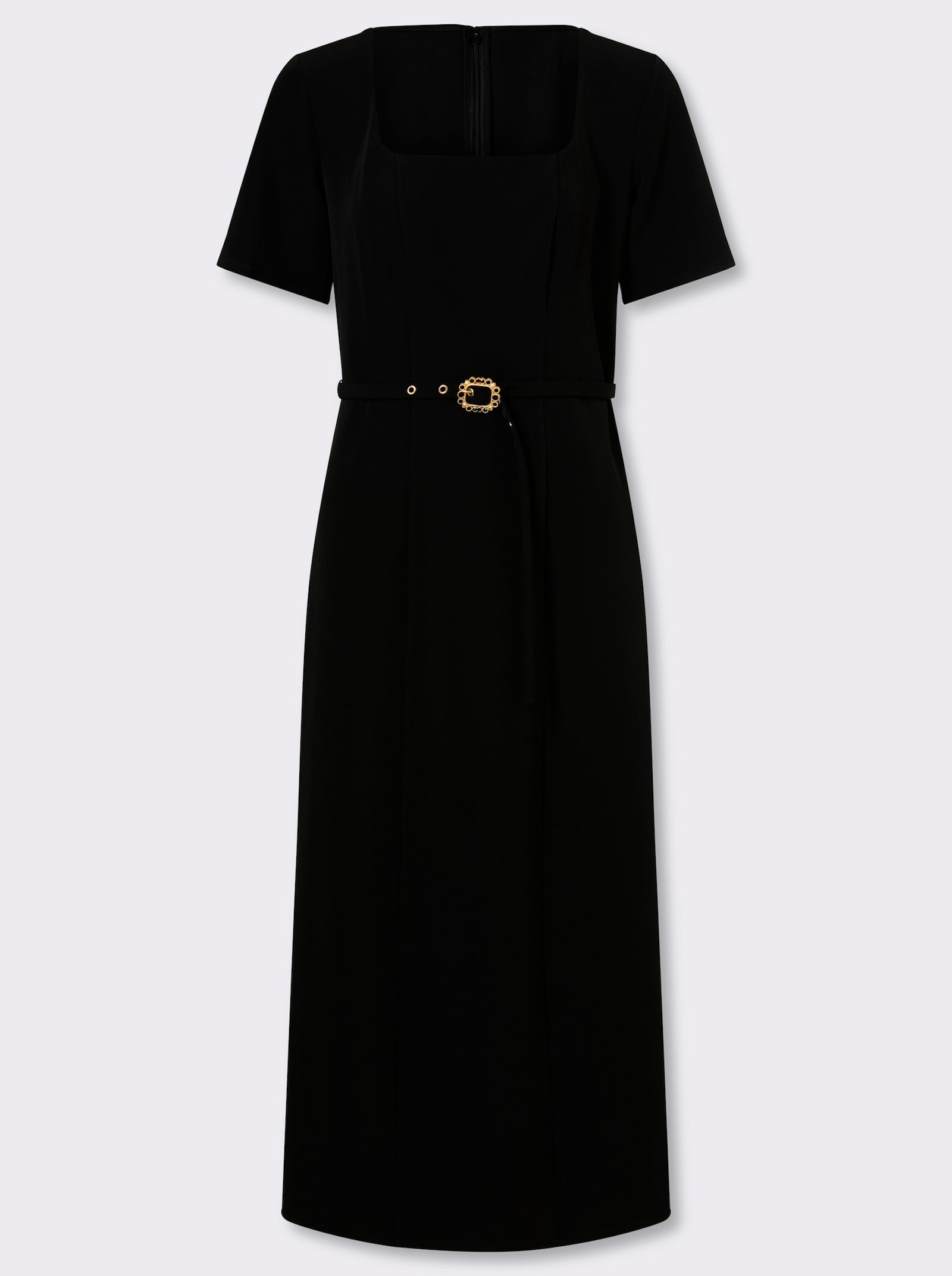 heine Webkleid inklusive Gürtel - schwarz