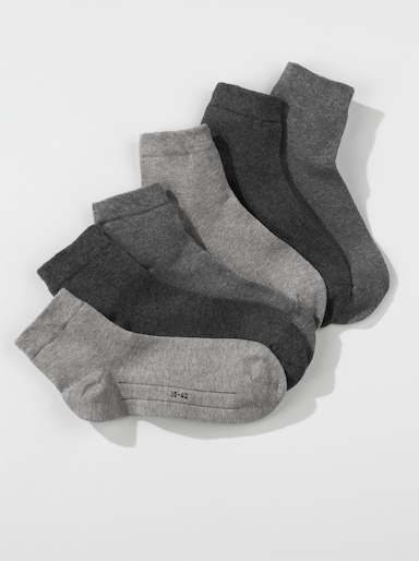 Camano Kurzschaft-Socken - 3x anthrazit + 2x grau + 2x hellgrau-meliert