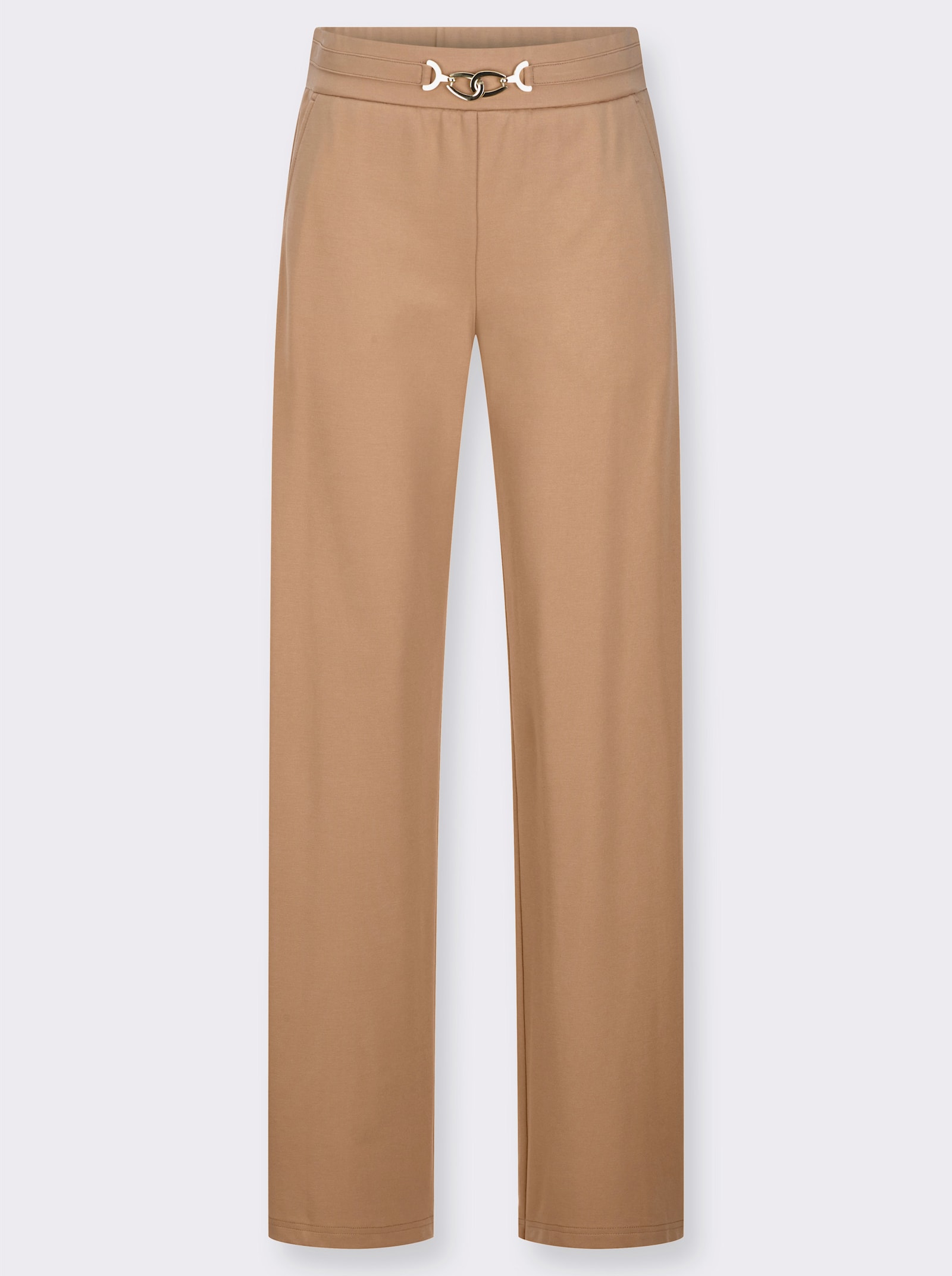 Schlupfhose mit Zierschnalle - camel