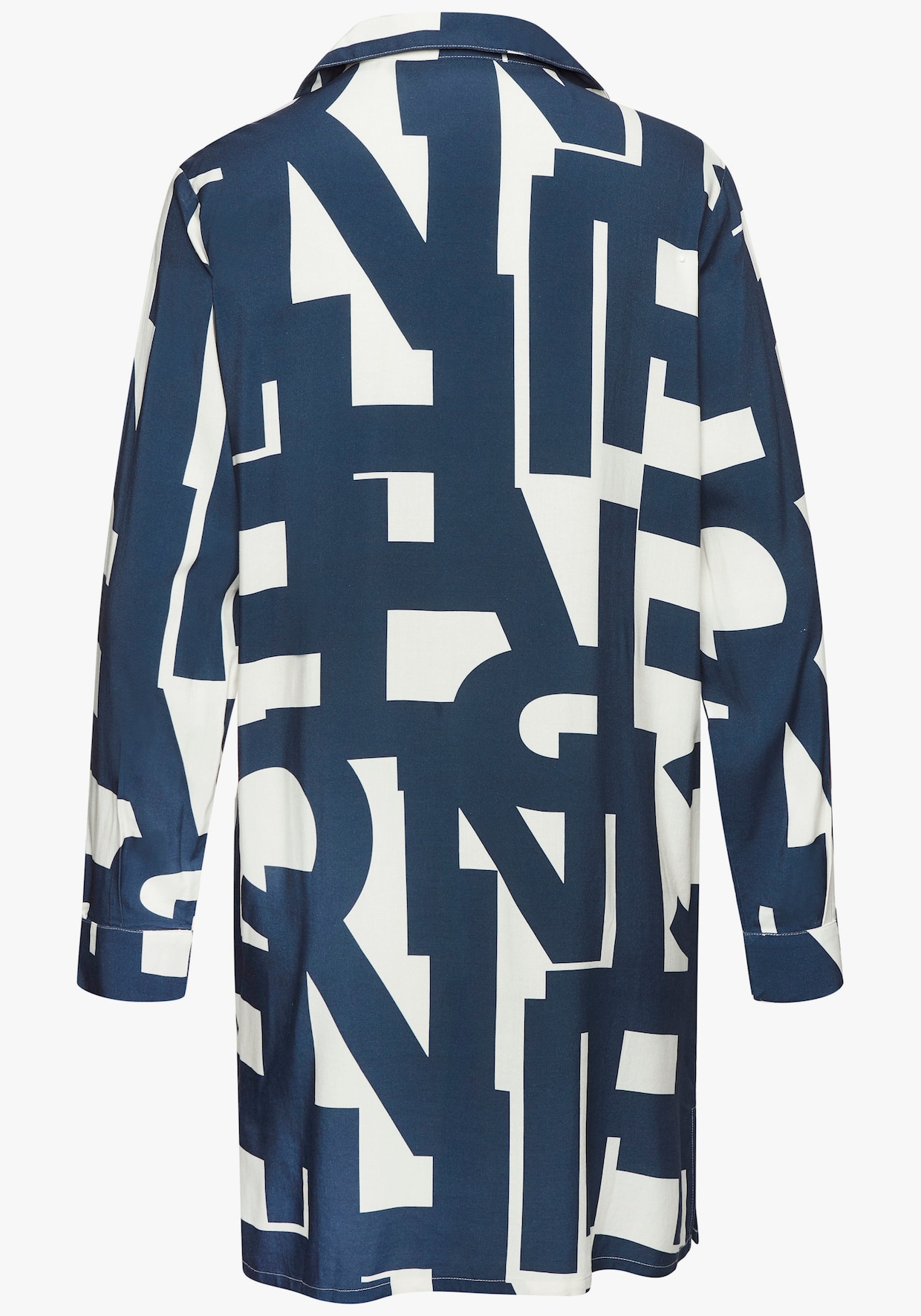 Chemise de nuit - bleu foncé-blanc à motifs