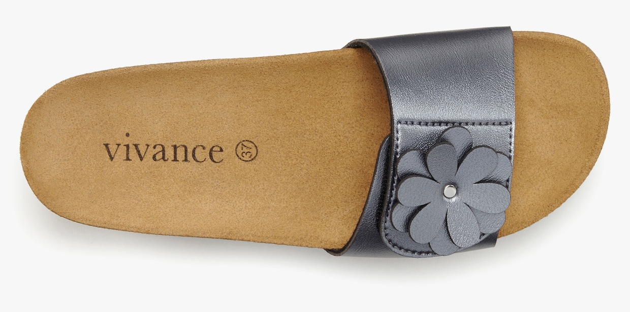 Vivance slippers - grijs metallic