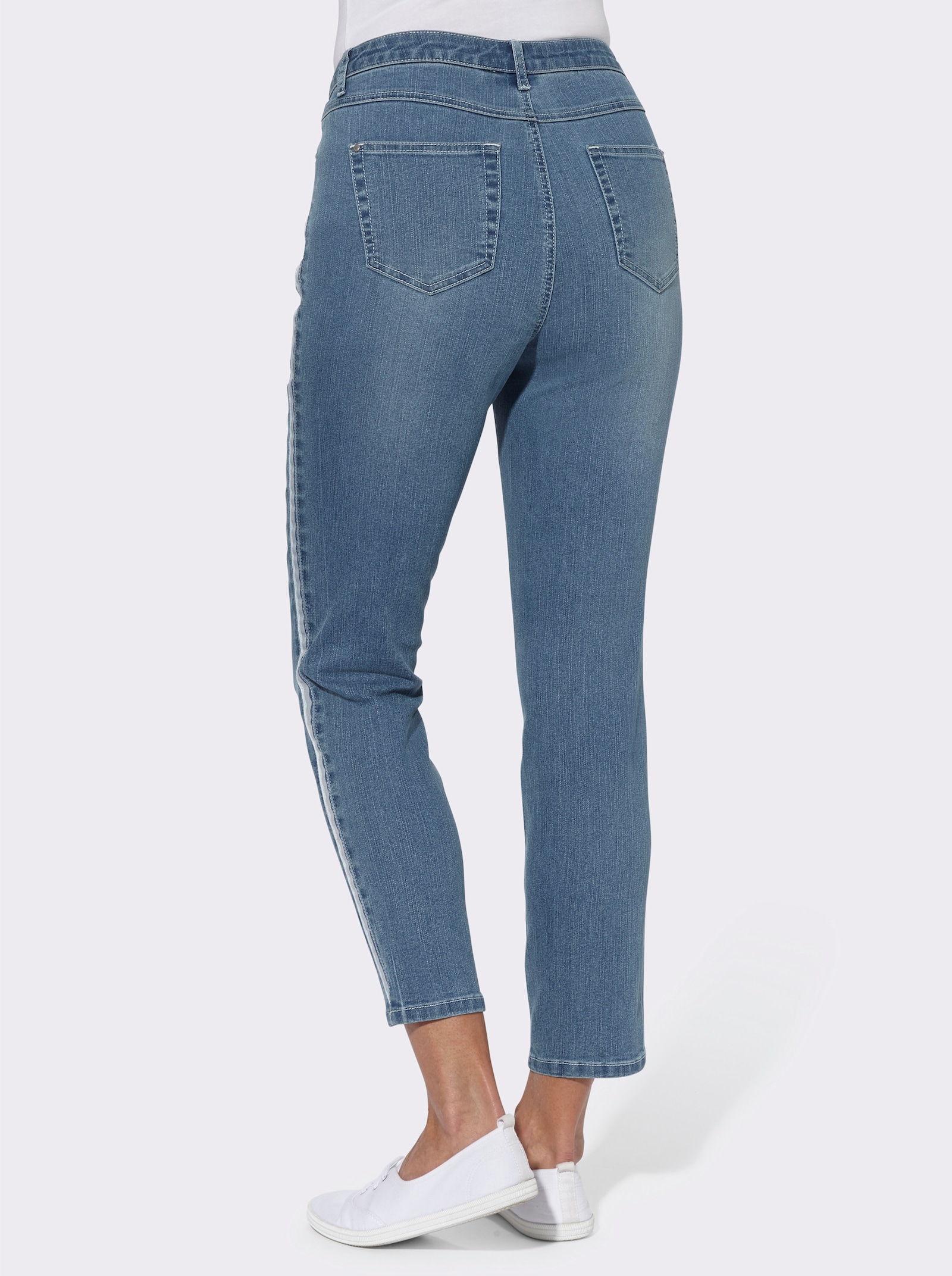 7/8-jeans in lichte used-look - blue-bleached