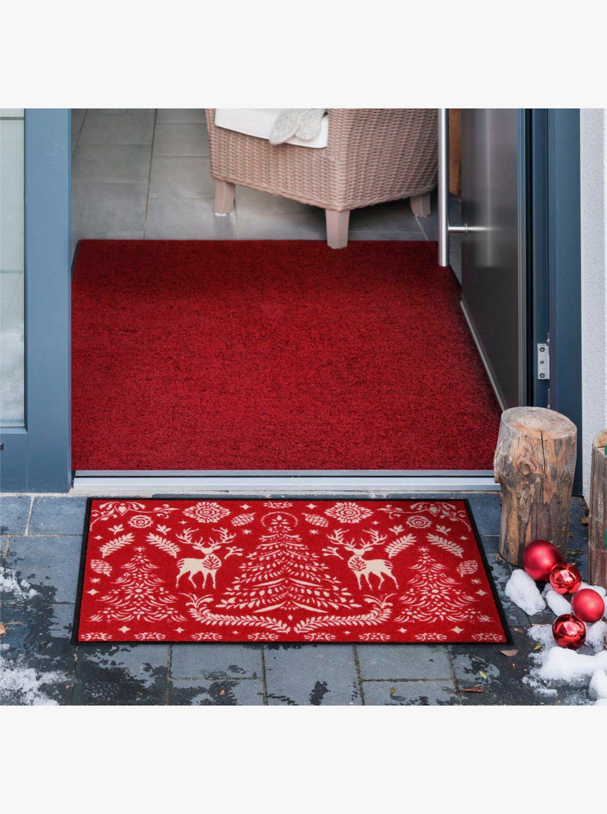 Salonloewe Fußmatte - rot-ecru