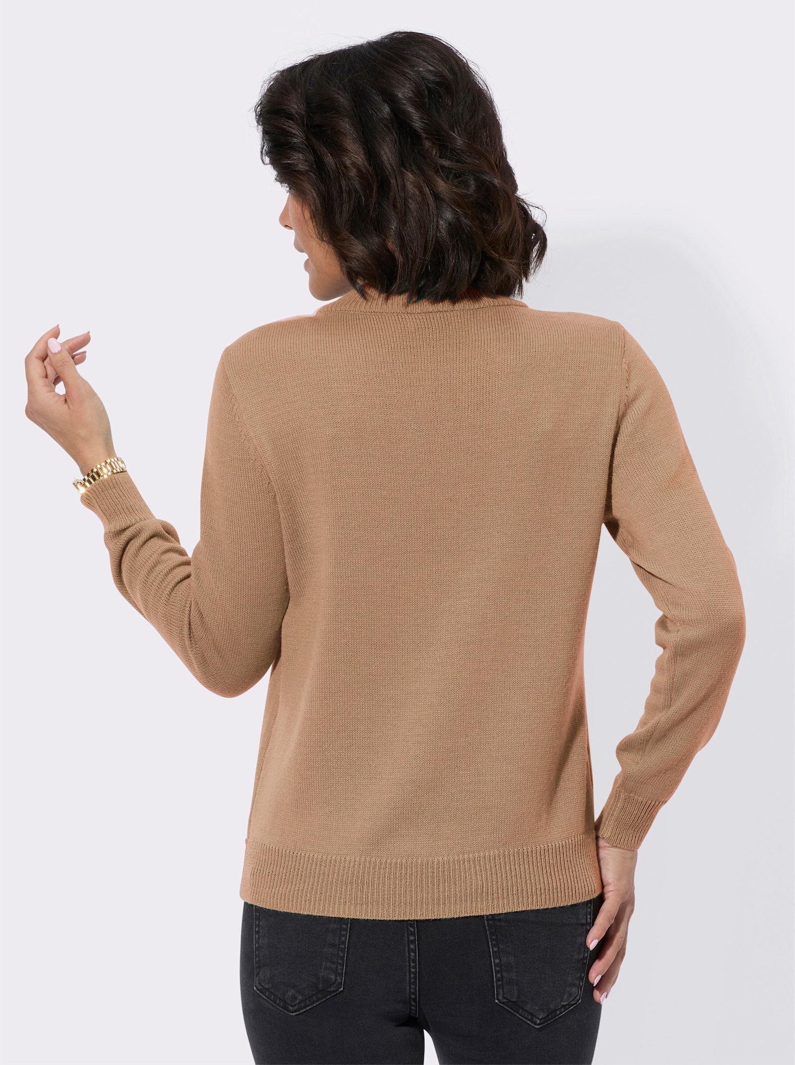 Pullover mit Rundhals-Ausschnitt - camel