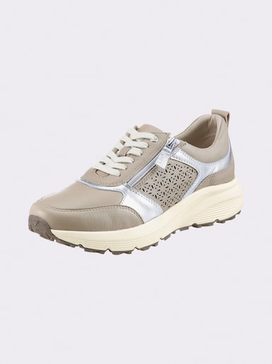 Naturläufer Sneaker mit Glanz-Partien - taupe