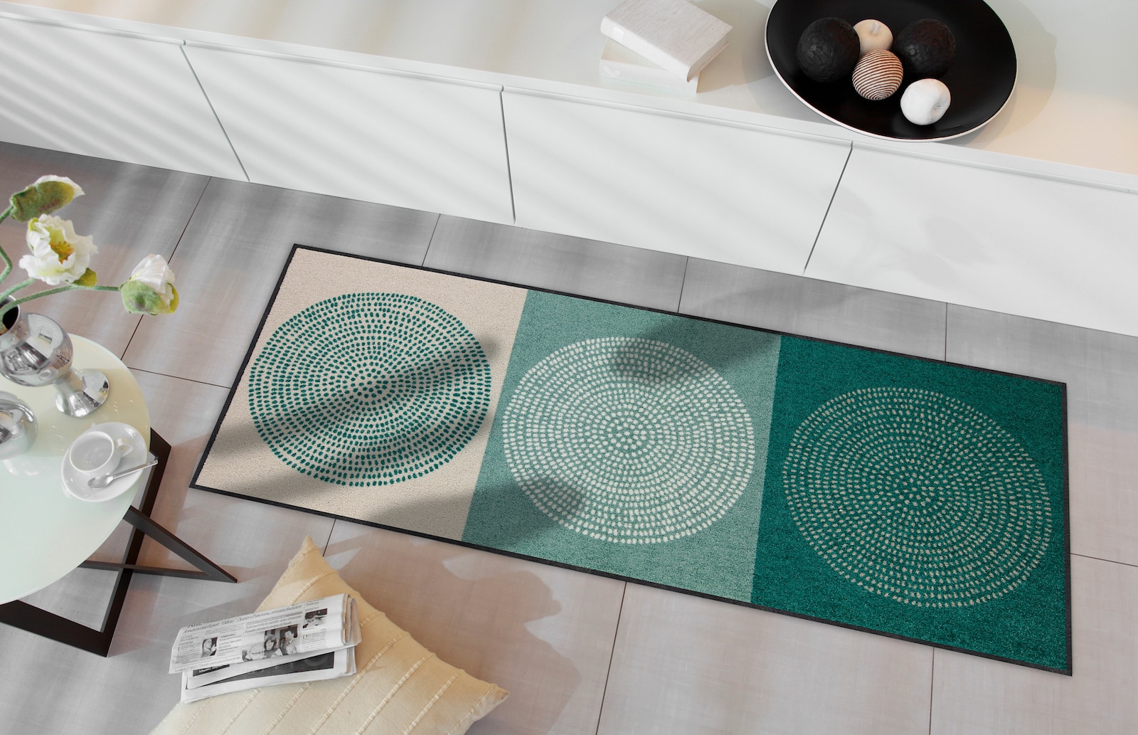 Salonloewe Fußmatte - grün-ecru