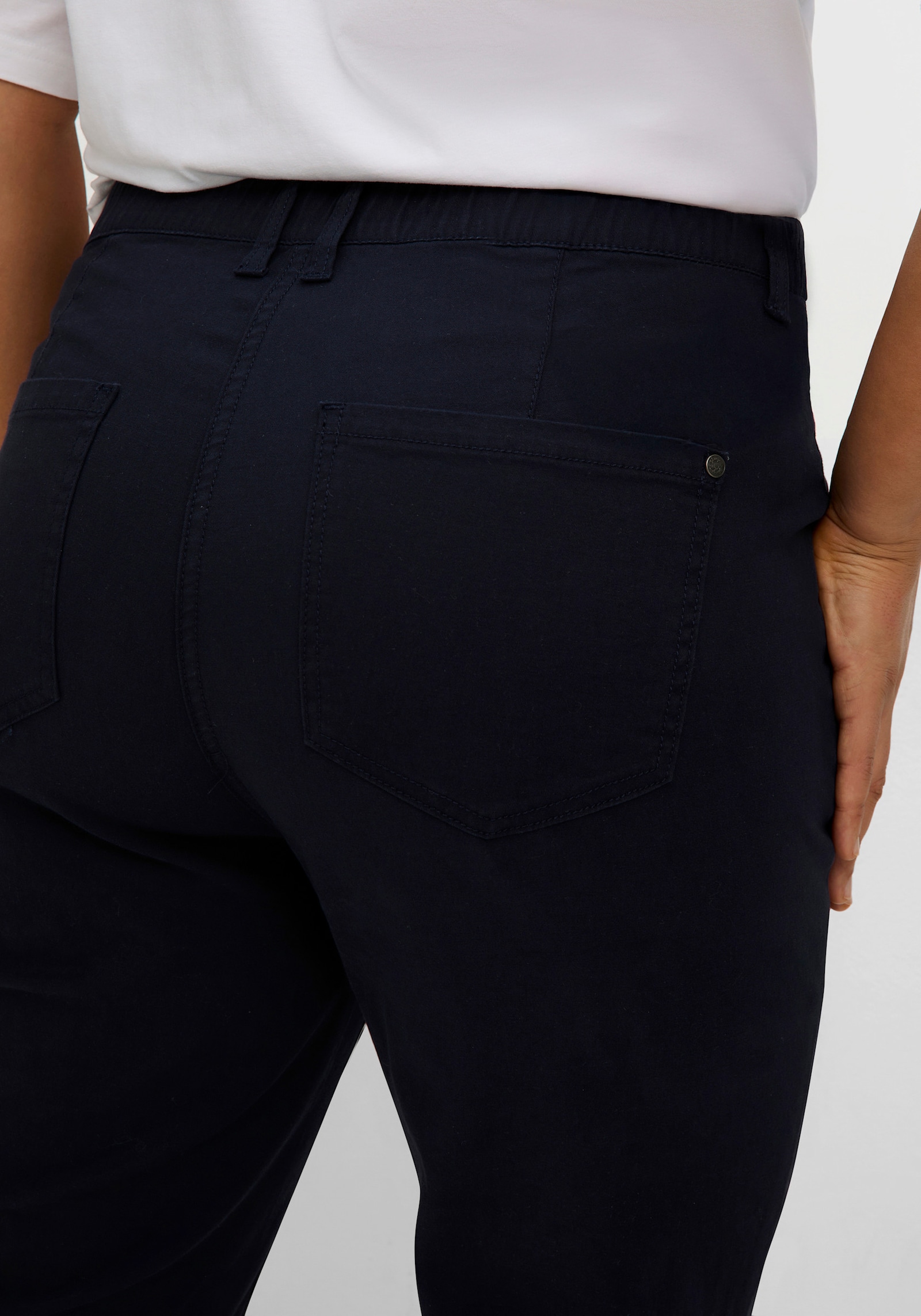 sheego 7/8-Hose mit Gummibund, schmale Beinform - tiefblau