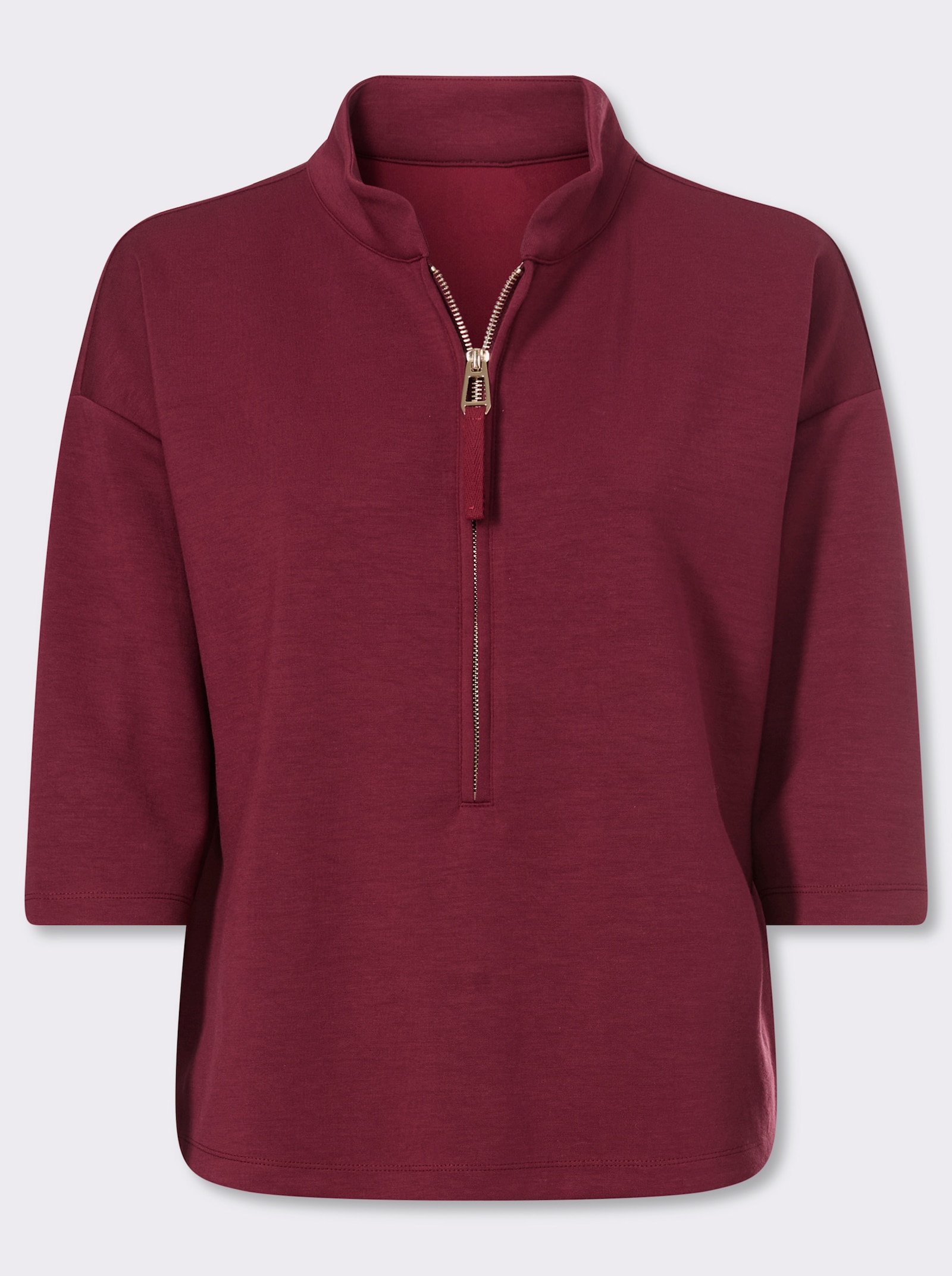 heine Sweatshirt mit Reißverschluss - dunkelrot