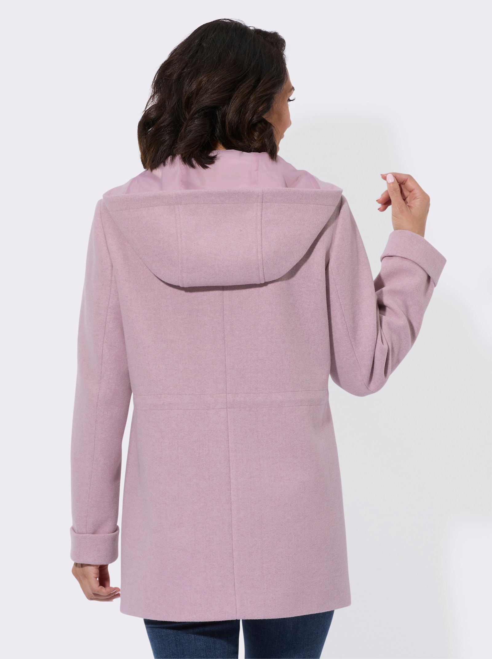 Kapuzenjacke mit Innentasche - mauve-meliert