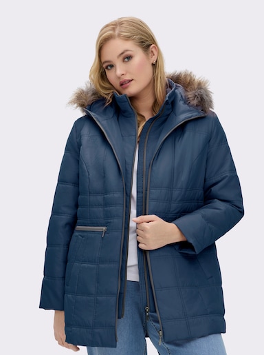 Steppjacke mit abnehmbarer Kapuze, wattiert - dunkelblau