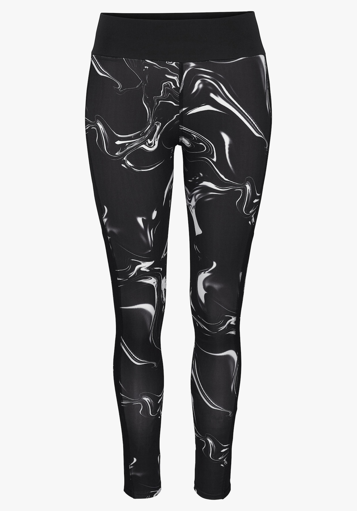 LASCANA ACTIVE Leggings - schwarz-marmoriert-weiß