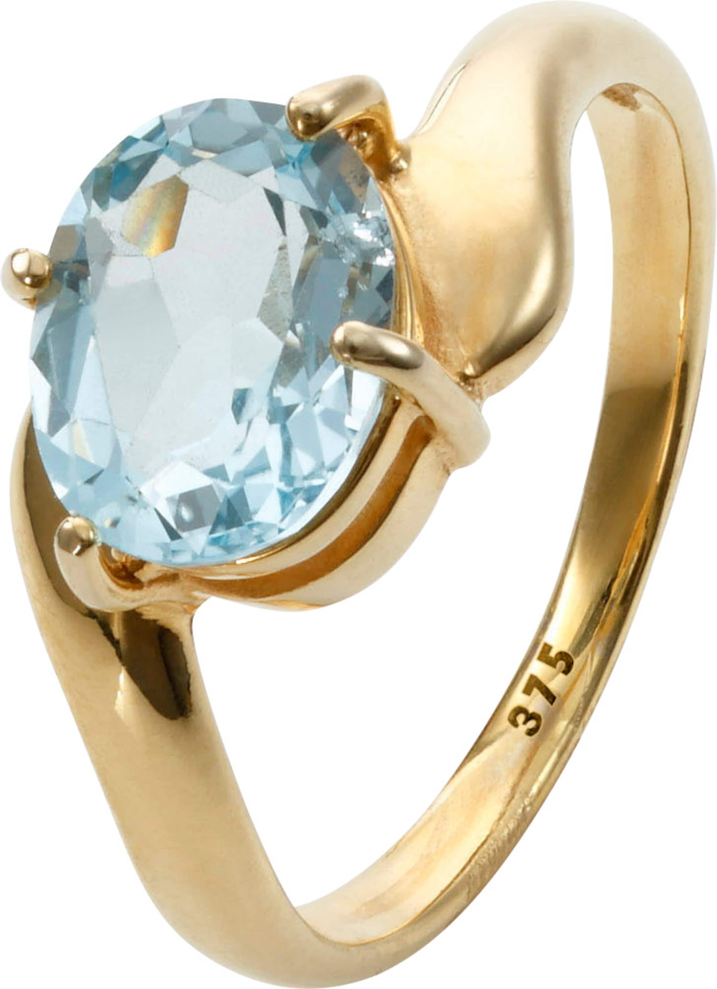Ring Sun günstig Kaufen-Ring in Gelbgold 375 von heine. Ring in Gelbgold 375 von heine <![CDATA[Aparter Ring mit ovalem Blautopas (ca. 9x7 mm) in Krappenfassung. Aus 375er Gelbgold.]]>. 