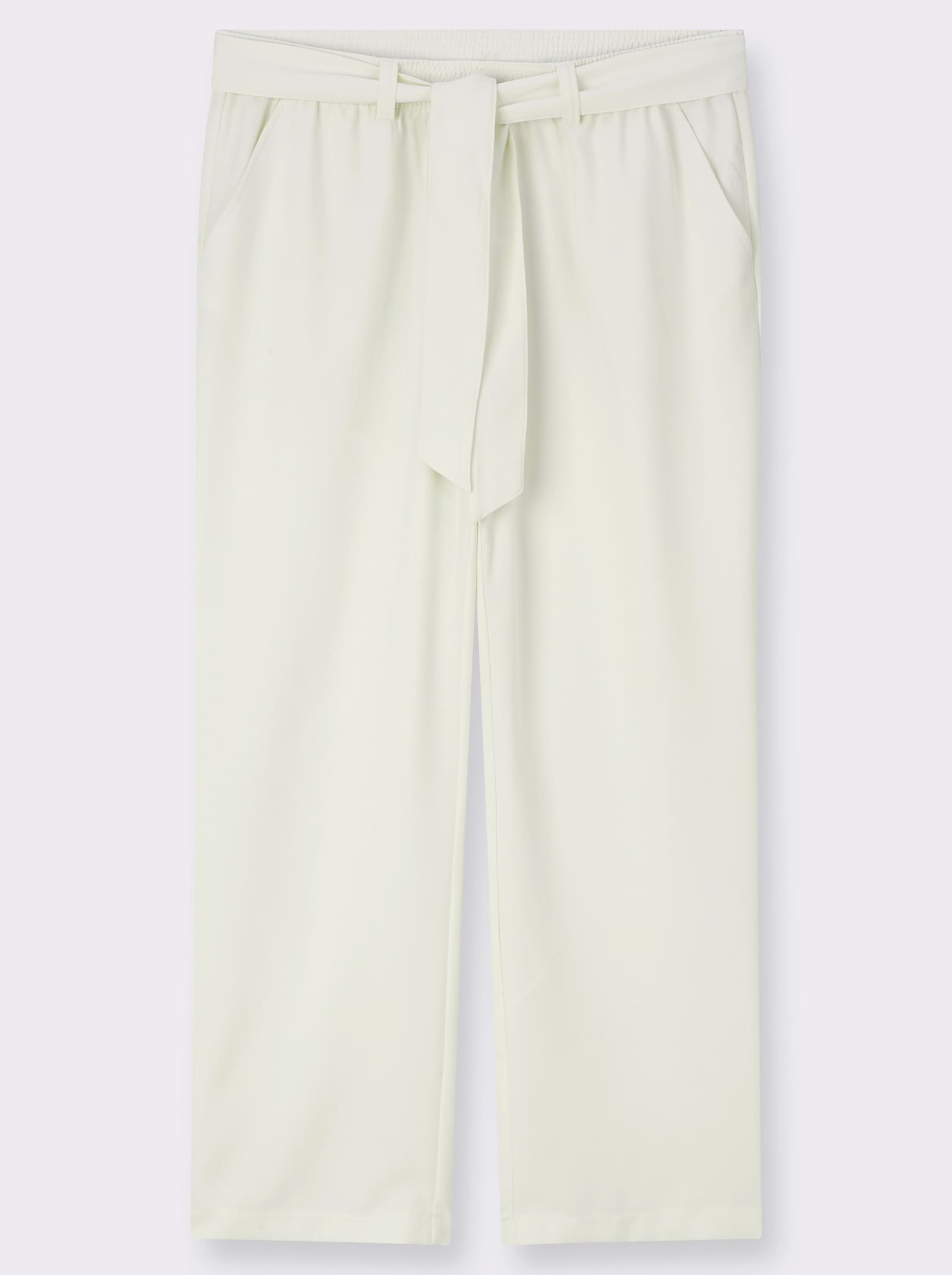 Palazzohose mit Bindegürtel - ecru