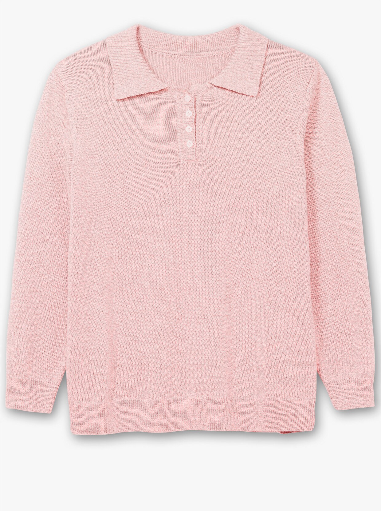 Polopullover aus meliertem Garn - rosenquarz-meliert