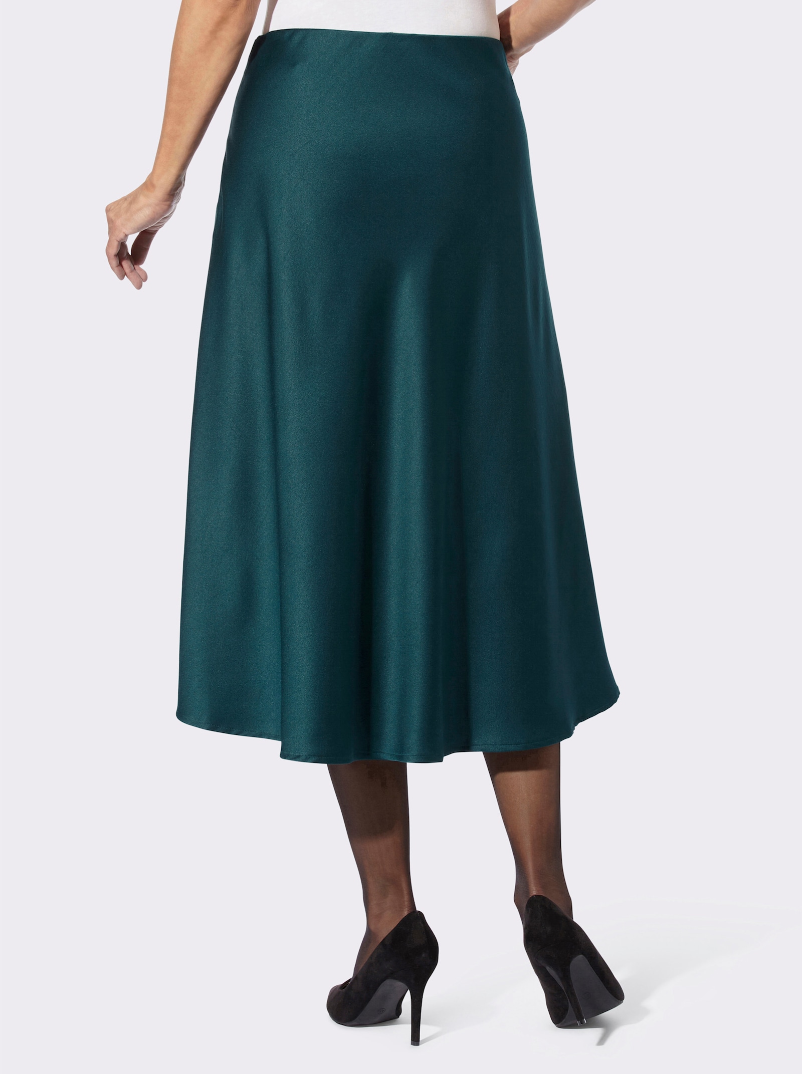 Satinrock in ausgestellter Form - petrol