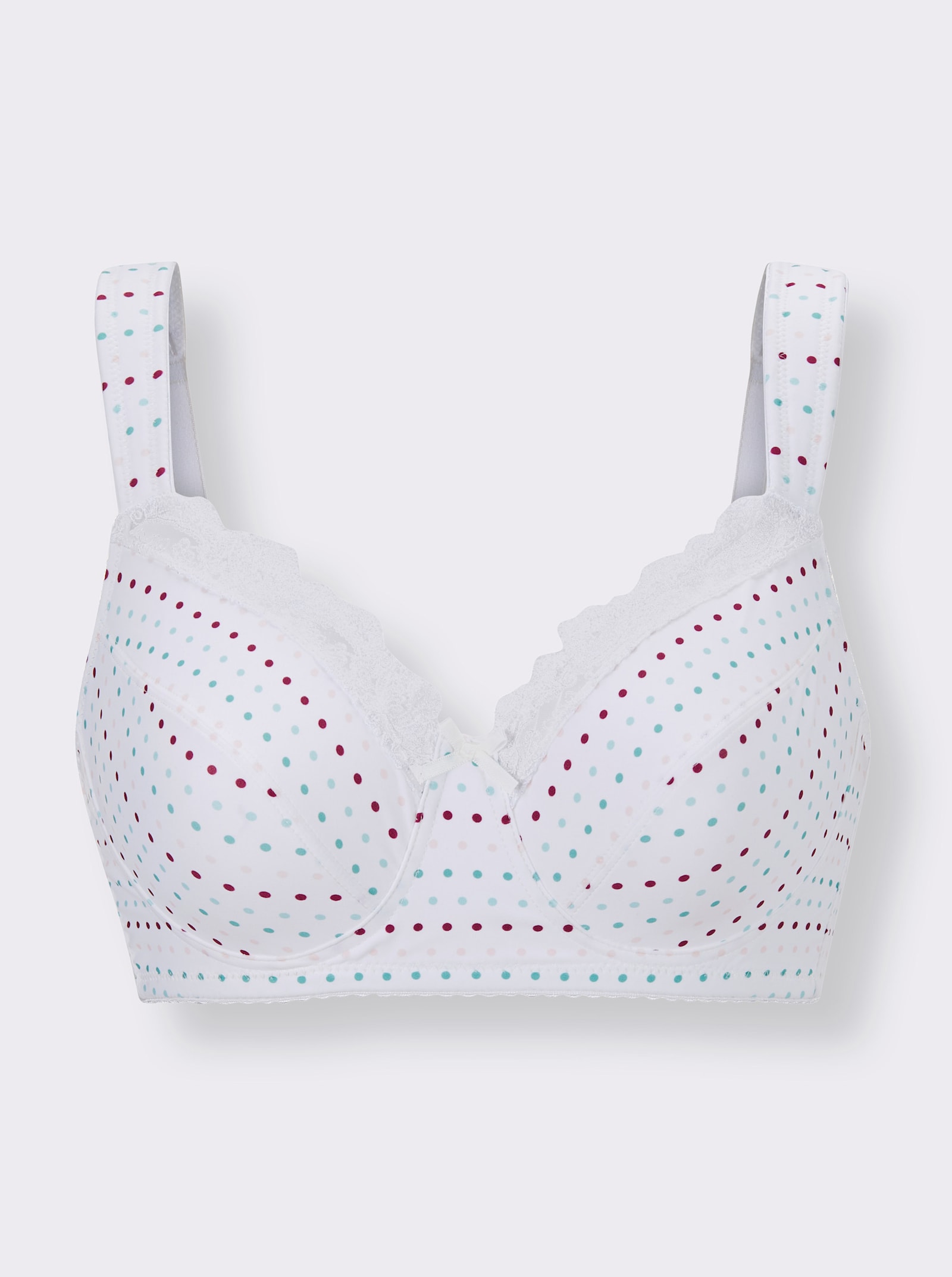 wäschepur Soutien-gorge confort sans armatures à pois - blanc imprimé