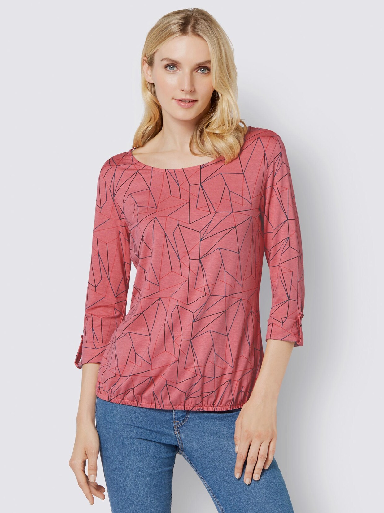 Shirt met ronde hals - flamingo/langoustine bedrukt