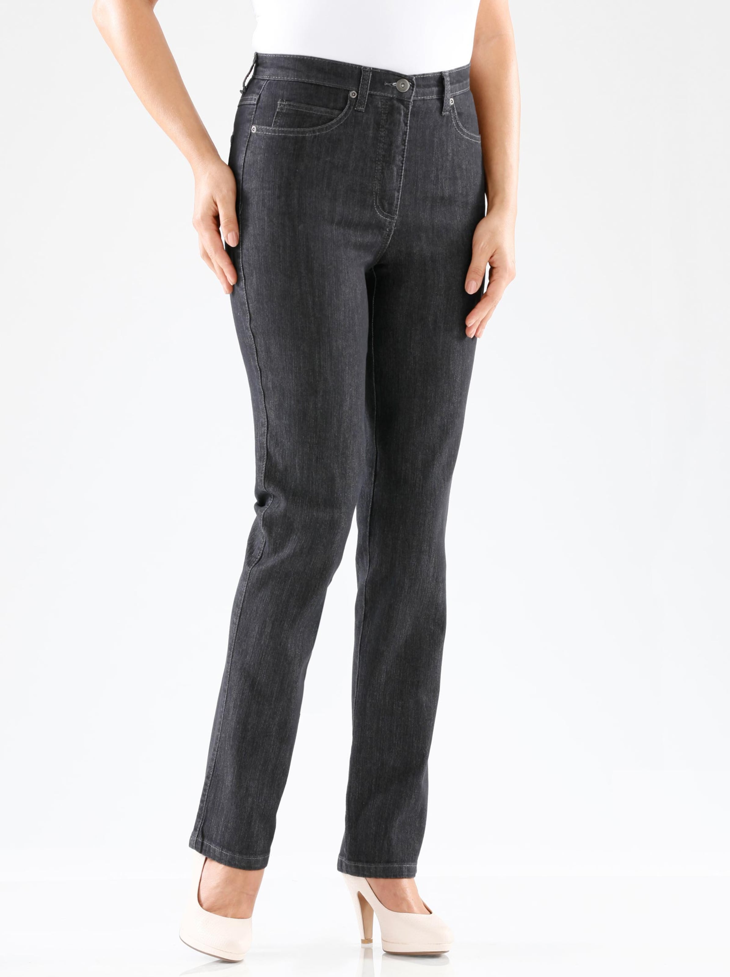 Damenmode Jeans 5-Pocket-Jeans in black-denim 