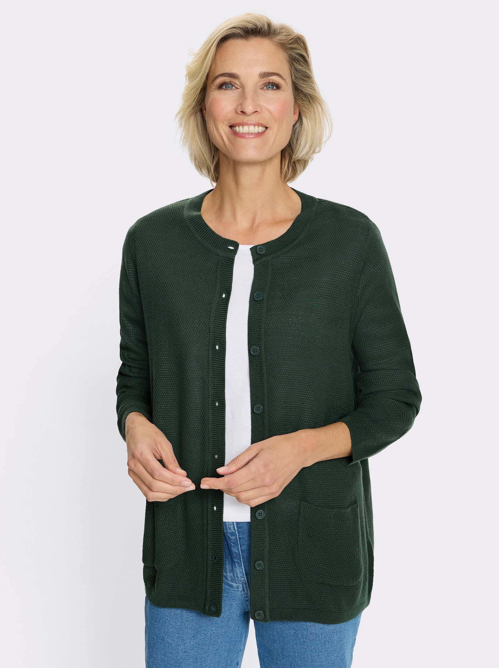 Vest met structuurpatroon - mos