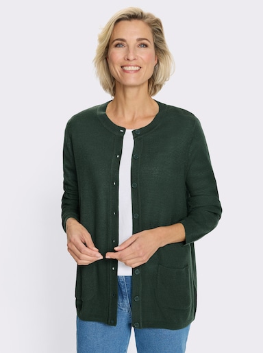 Strickjacke mit Struktur-Muster - moos