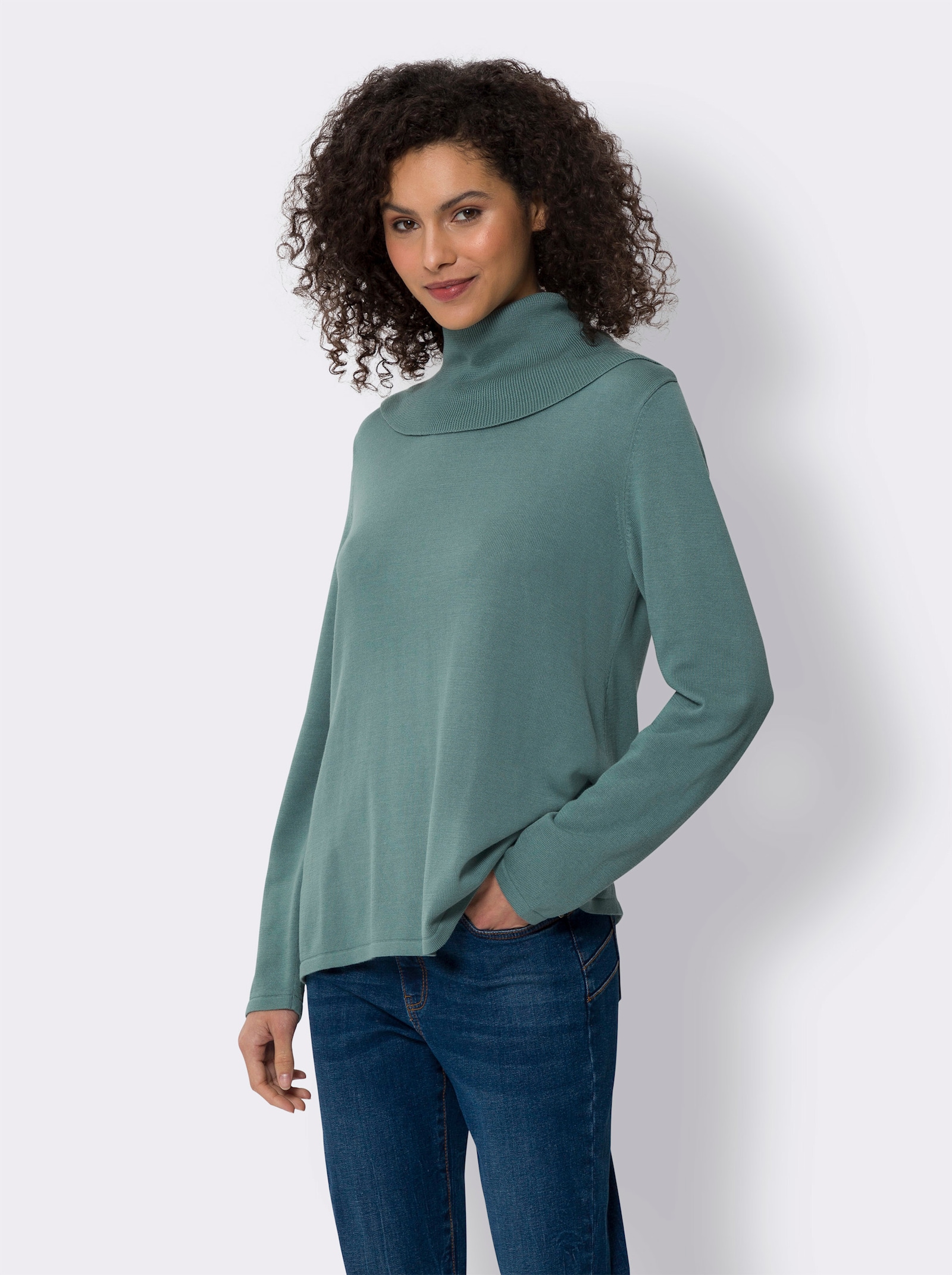 heine Feinstrickpullover mit Rollkragen - jade