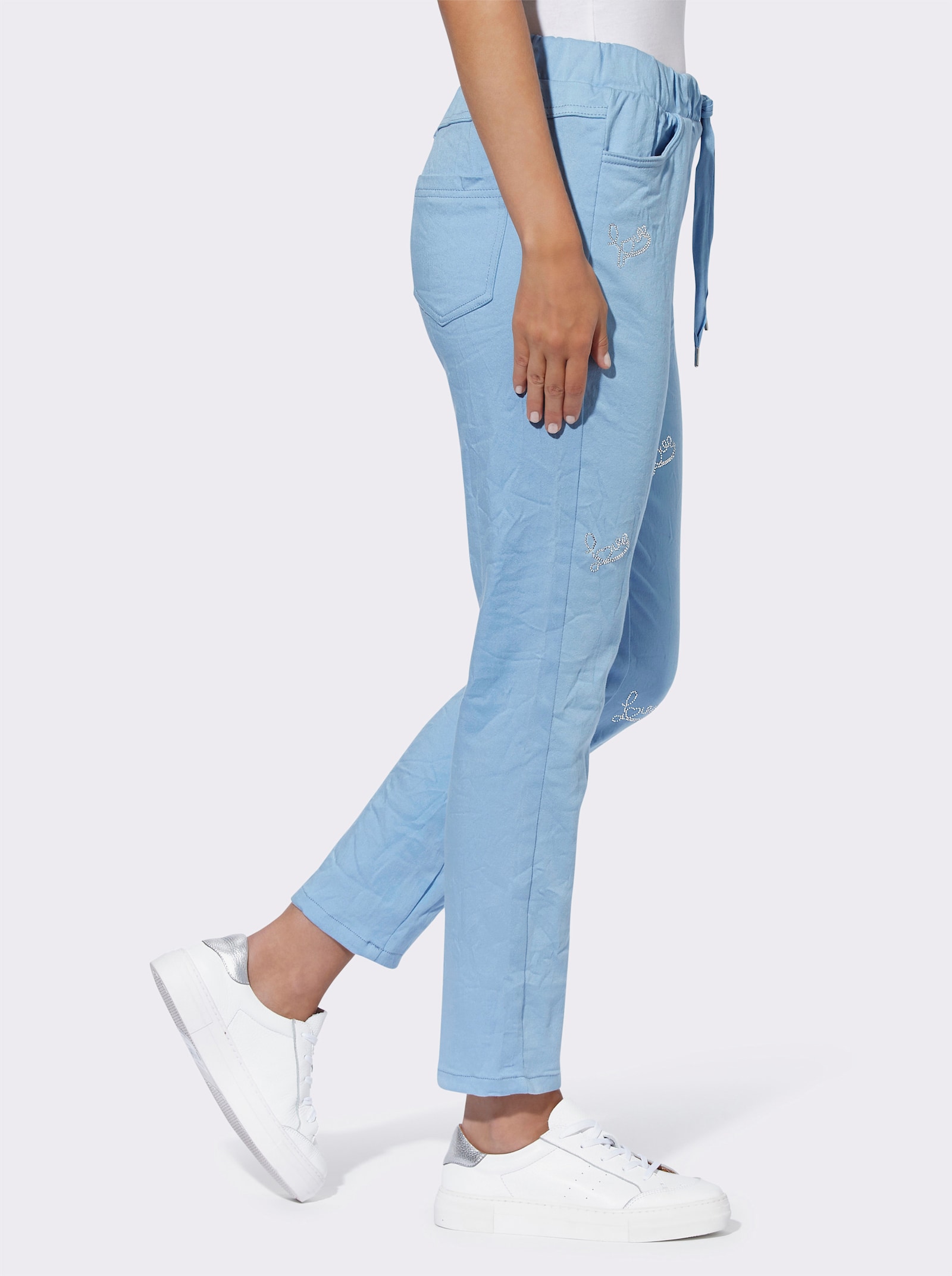 heine Schlupfhose mit Glitzersteinchen - hellblau