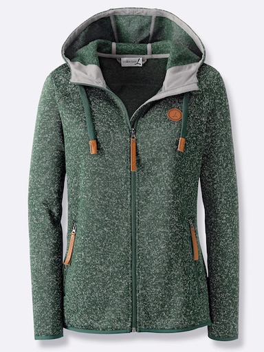 Fleecejacke in Melange-Optik - moos-meliert